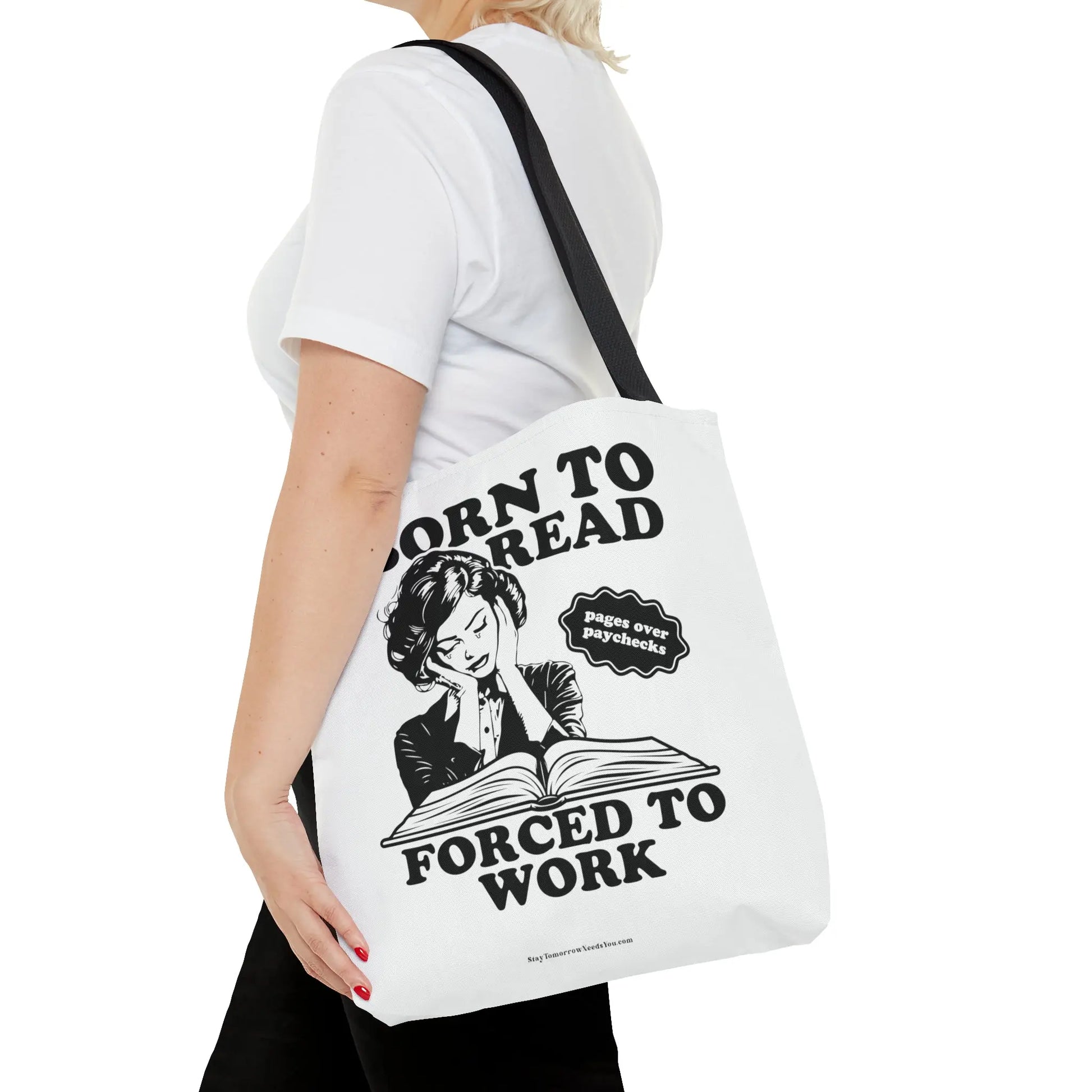 Born To Read Forced to Work Retro Tote Spicy Smut Tote Bookish Gift Dark Romantasy Reader Morally Grey Club Fiction Character Book Lover Mothers Day Gift Book Club Book Worm