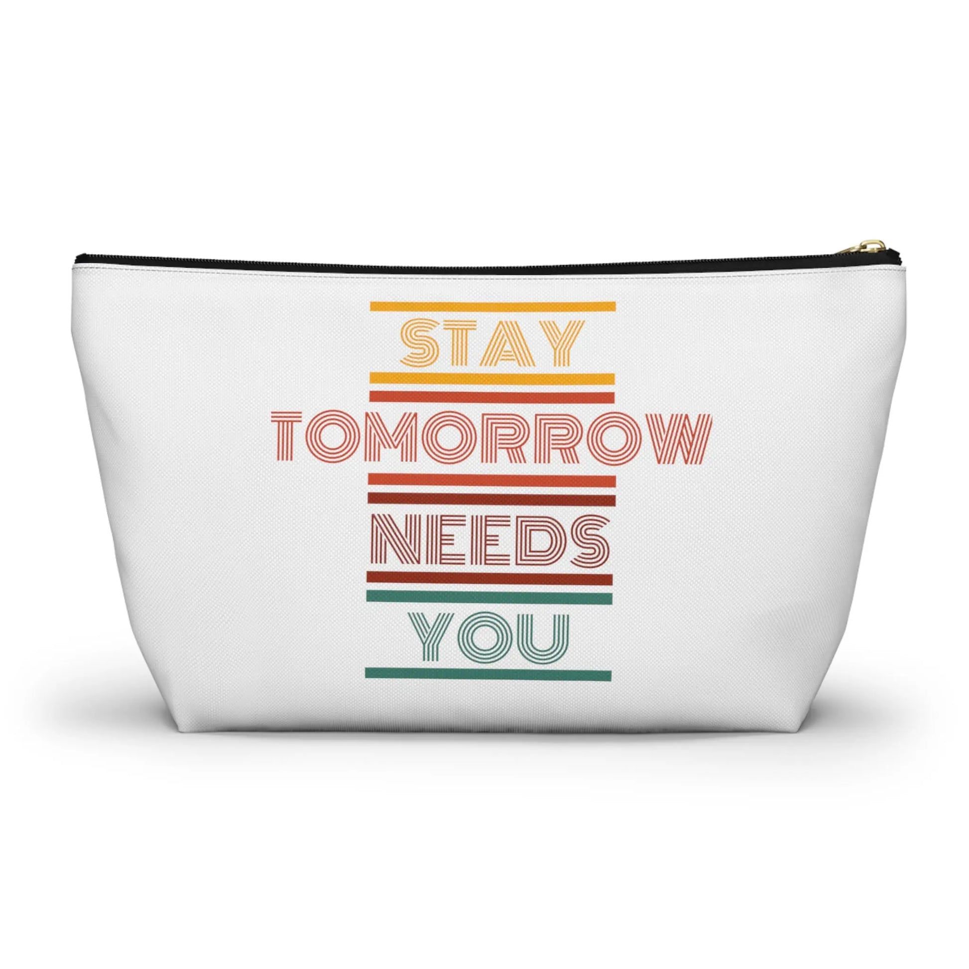 Stay, tomorrow needs you retro makeup Bag accessory Pouch w T-bottom - papercraneco