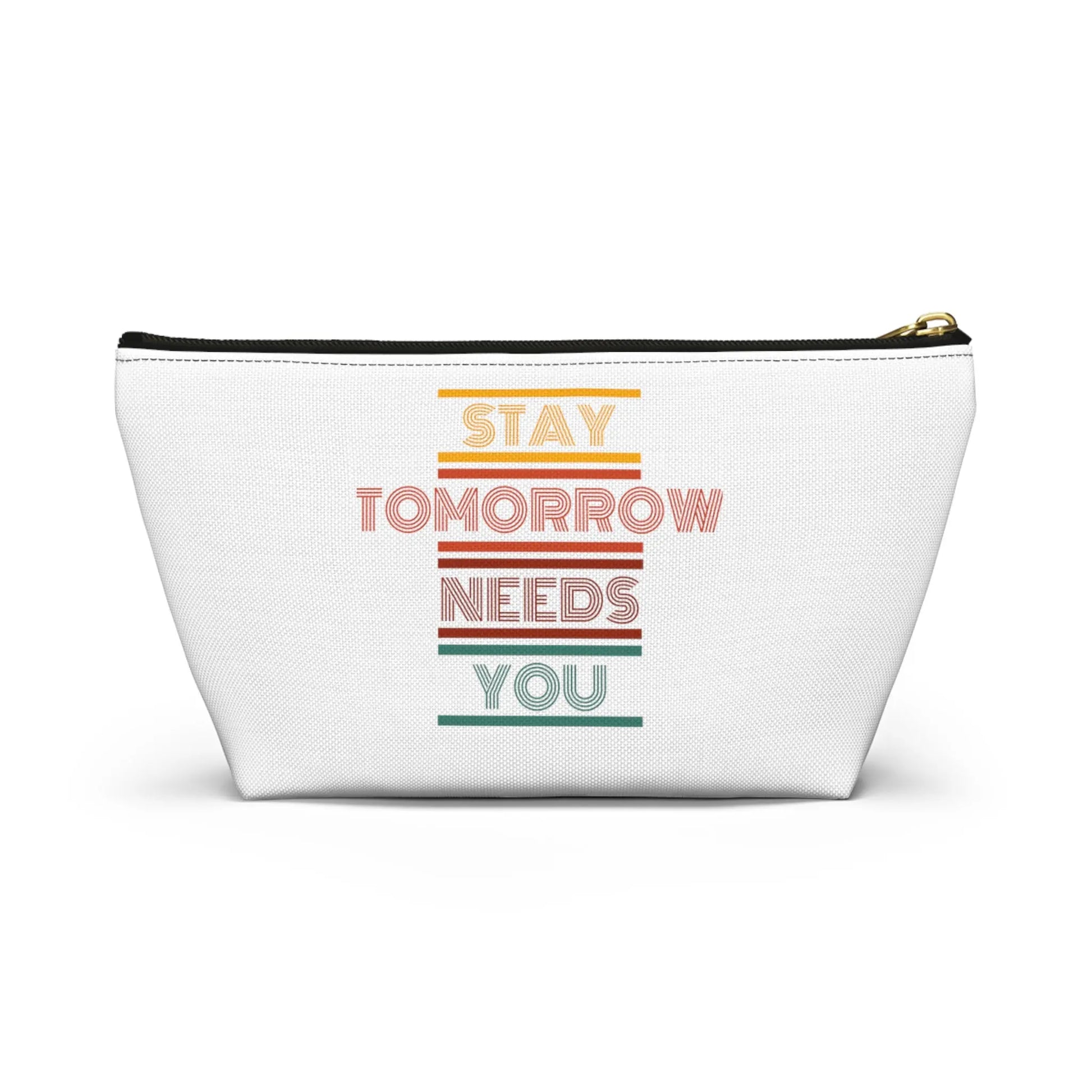 Stay, tomorrow needs you retro makeup Bag accessory Pouch w T-bottom - papercraneco