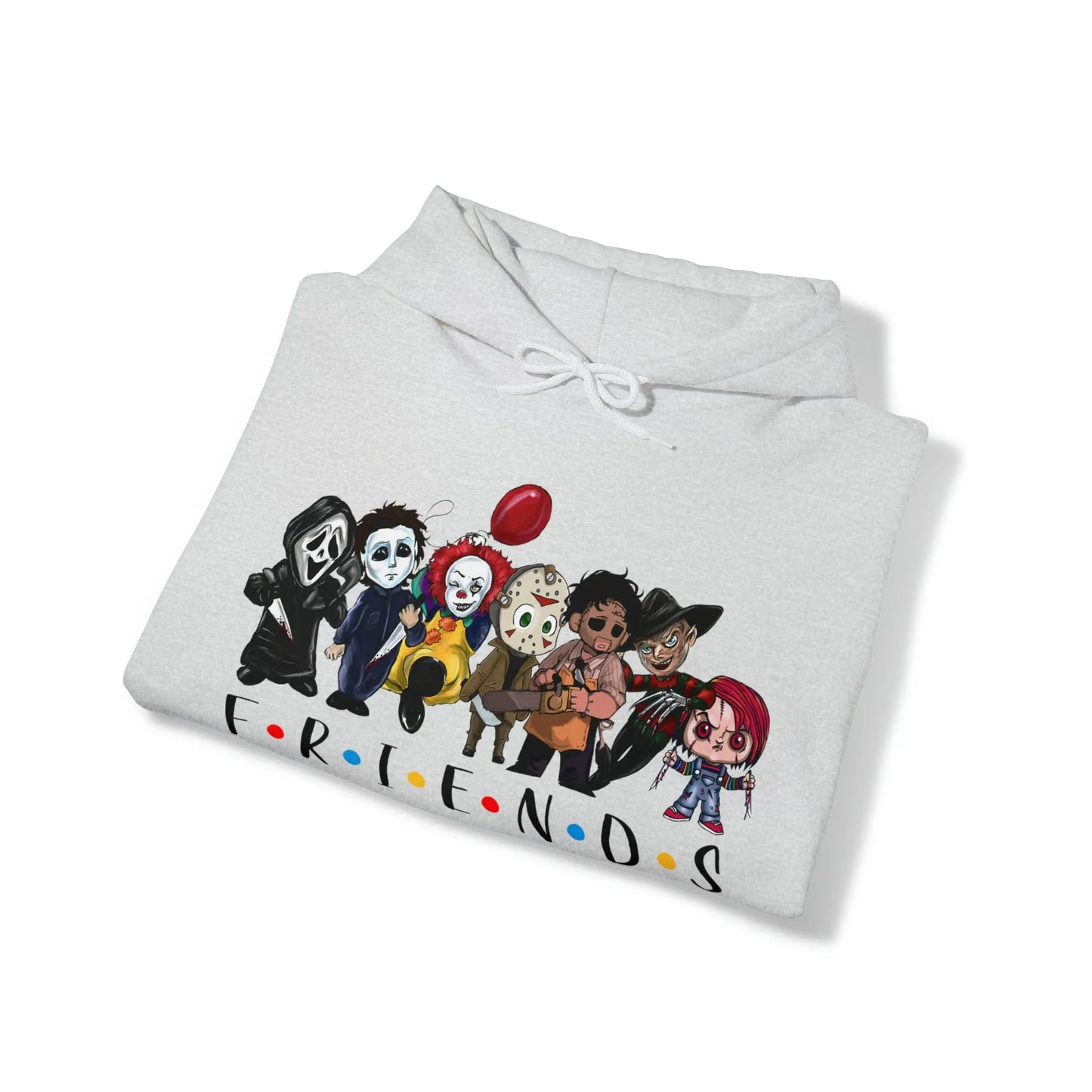 Friends Horror Movie Character Hooded Sweatshirt Printify