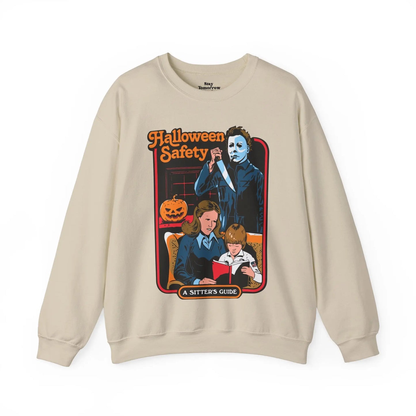 Michael Myers 'Halloween Safety Sitters Guide' Retro Sweatshirt Halloween 2024 Vintage
