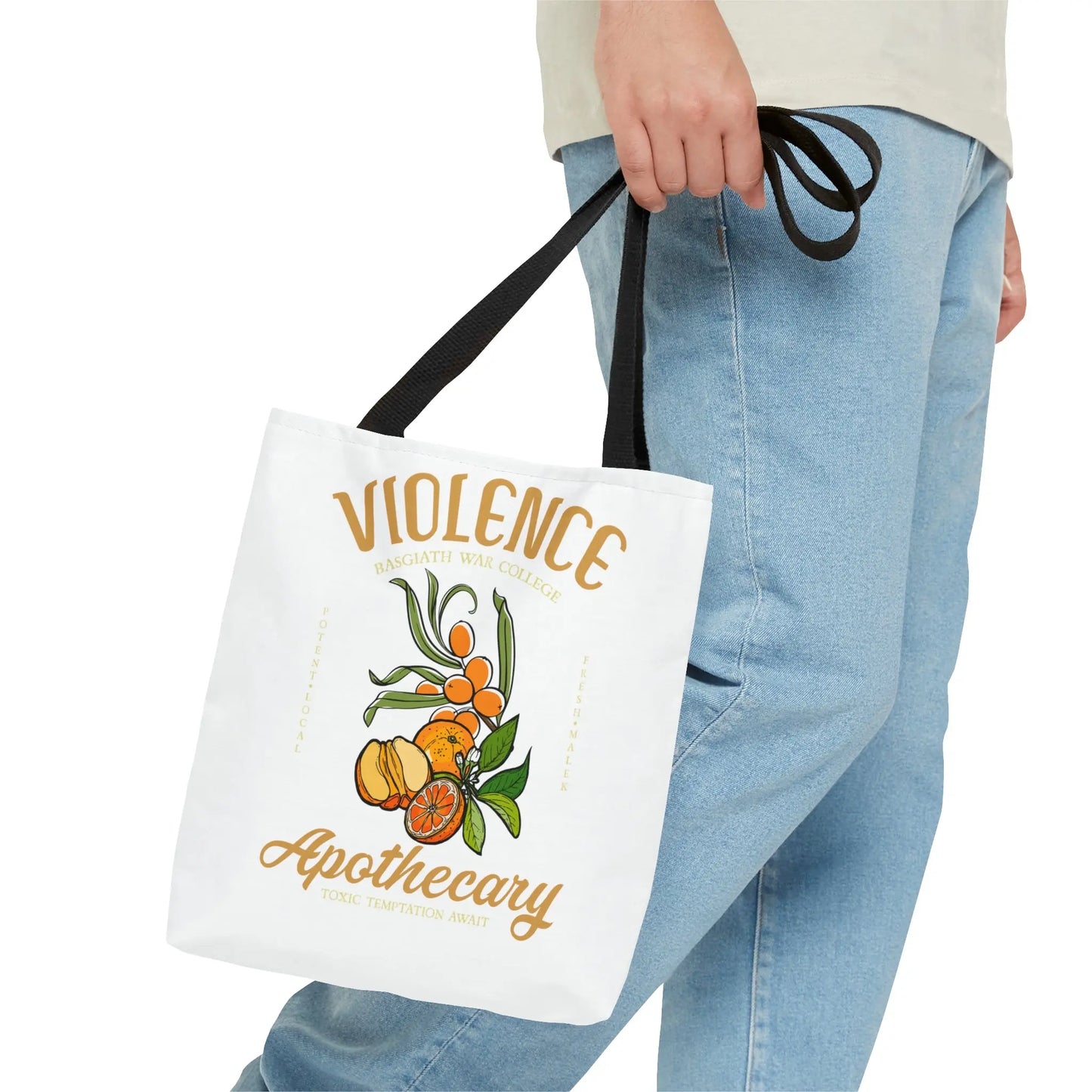 Fourth Wing Iron Flame Vintage-Style Violence Basgiath War College Apothecary Tote Bag | Inspired by Rebecca Yarros - Stay Tomorrow Needs You