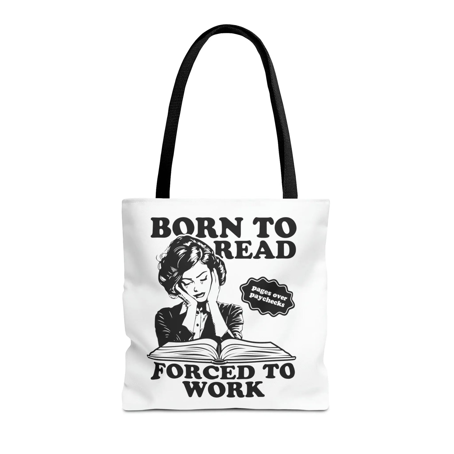 Born To Read Forced to Work Retro Tote Spicy Smut Tote Bookish Gift Dark Romantasy Reader Morally Grey Club Fiction Character Book Lover Mothers Day Gift Book Club Book Worm