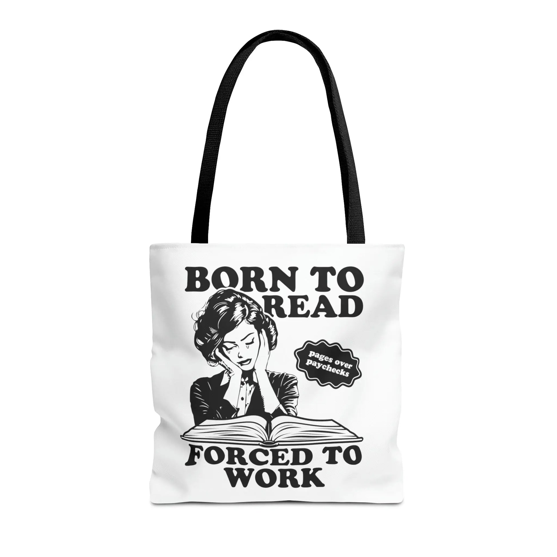 Born To Read Forced to Work Retro Tote Spicy Smut Tote Bookish Gift Dark Romantasy Reader Morally Grey Club Fiction Character Book Lover Mothers Day Gift Book Club Book Worm