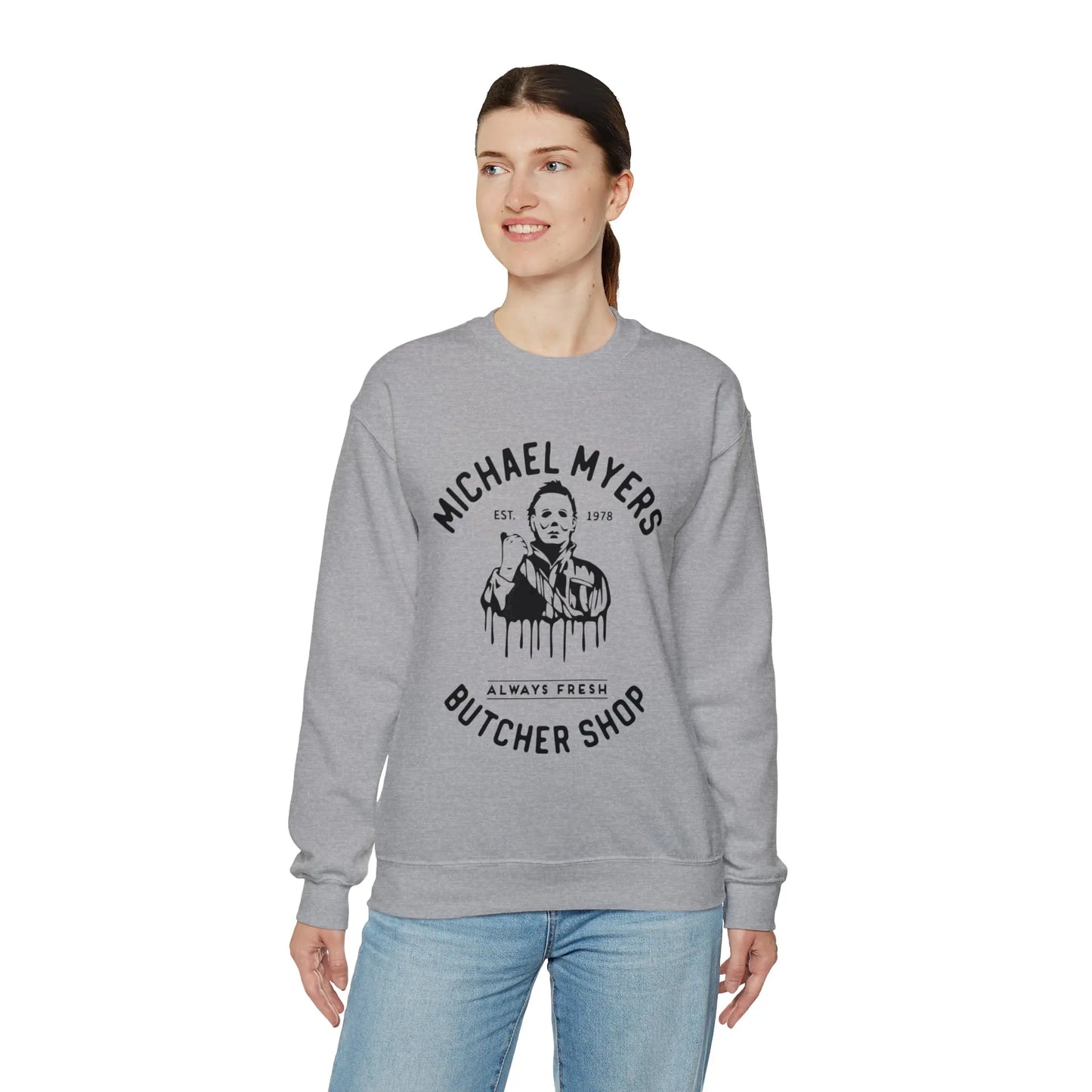 Halloween Michael Myers Butcher Shop Sweatshirt Printify