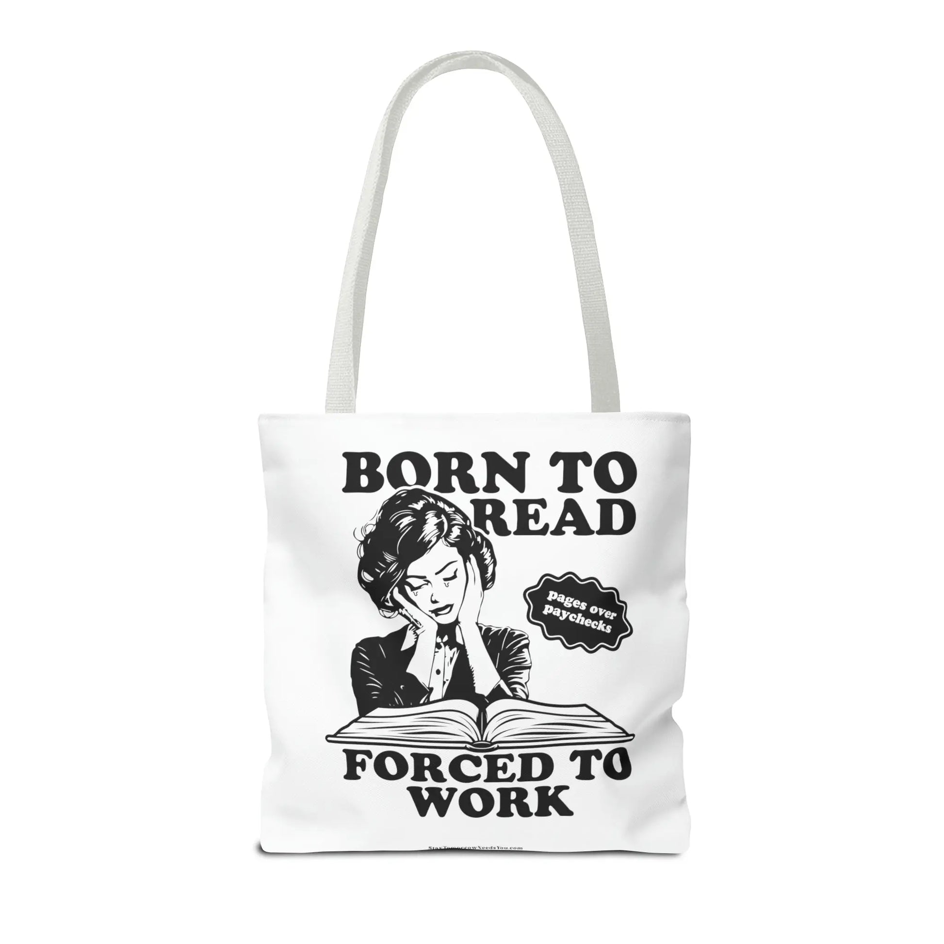 Born To Read Forced to Work Retro Tote Spicy Smut Tote Bookish Gift Dark Romantasy Reader Morally Grey Club Fiction Character Book Lover Mothers Day Gift Book Club Book Worm