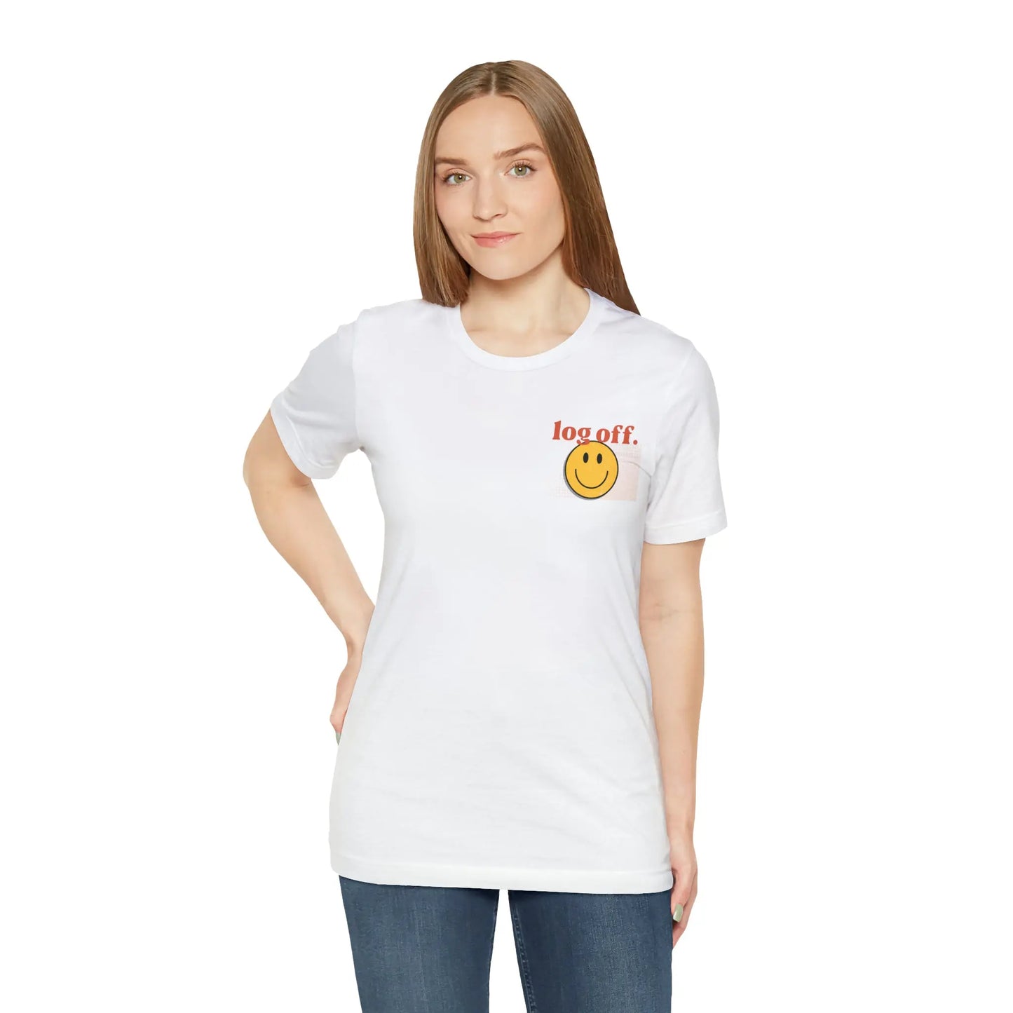 Stay Present with Retro 'Log Off' Smiley Face T-Shirt - papercraneco