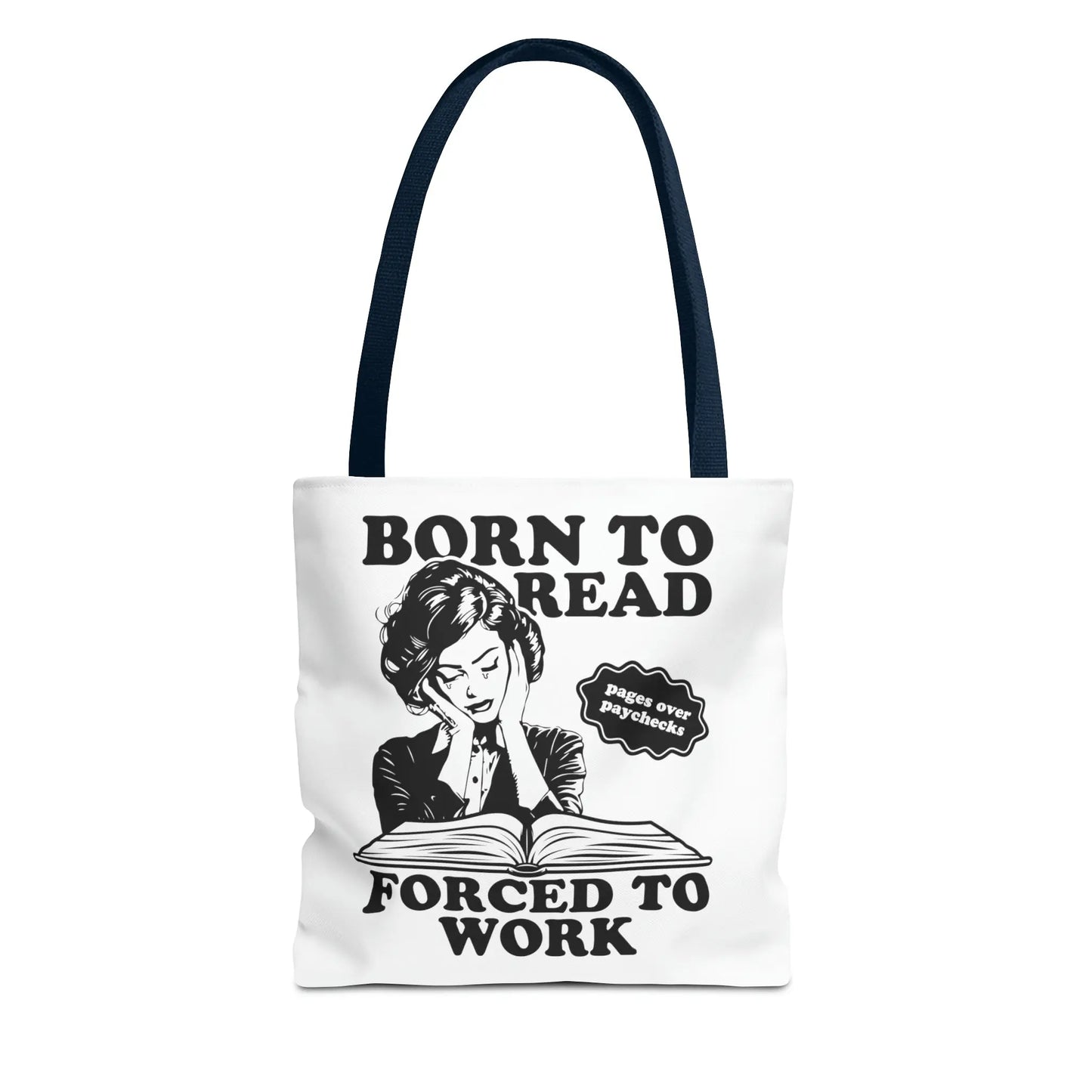 Born To Read Forced to Work Retro Tote Spicy Smut Tote Bookish Gift Dark Romantasy Reader Morally Grey Club Fiction Character Book Lover Mothers Day Gift Book Club Book Worm