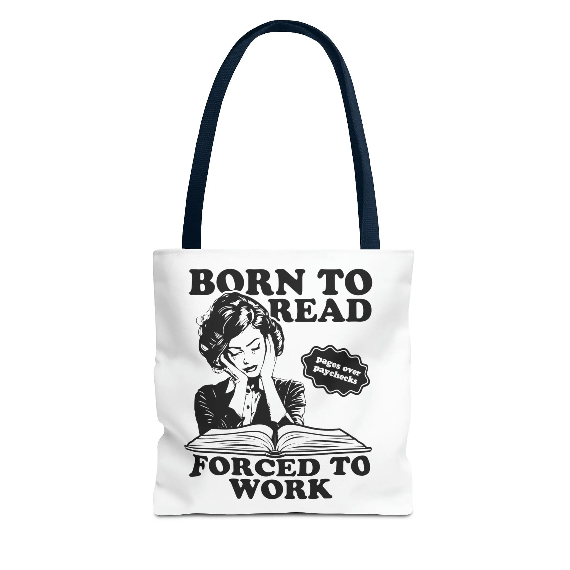 Born To Read Forced to Work Retro Tote Spicy Smut Tote Bookish Gift Dark Romantasy Reader Morally Grey Club Fiction Character Book Lover Mothers Day Gift Book Club Book Worm