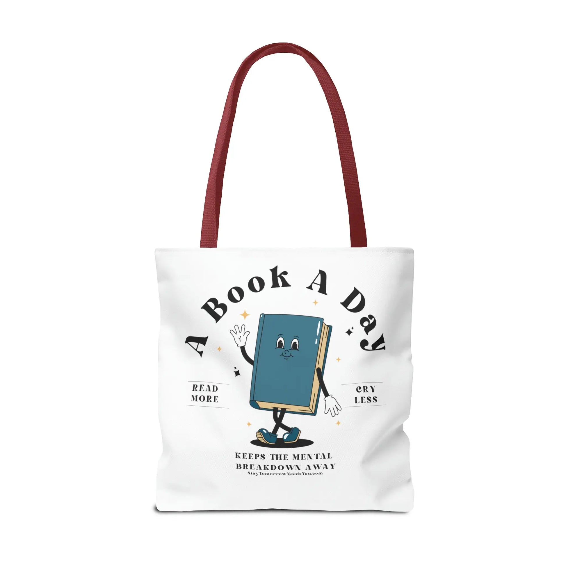 Bookish Mental Health Tote | Book A Day Retro Tote Read More Book Lover Bookworm BookTok Romance Reader Book Addict Romantasy Bibliophile