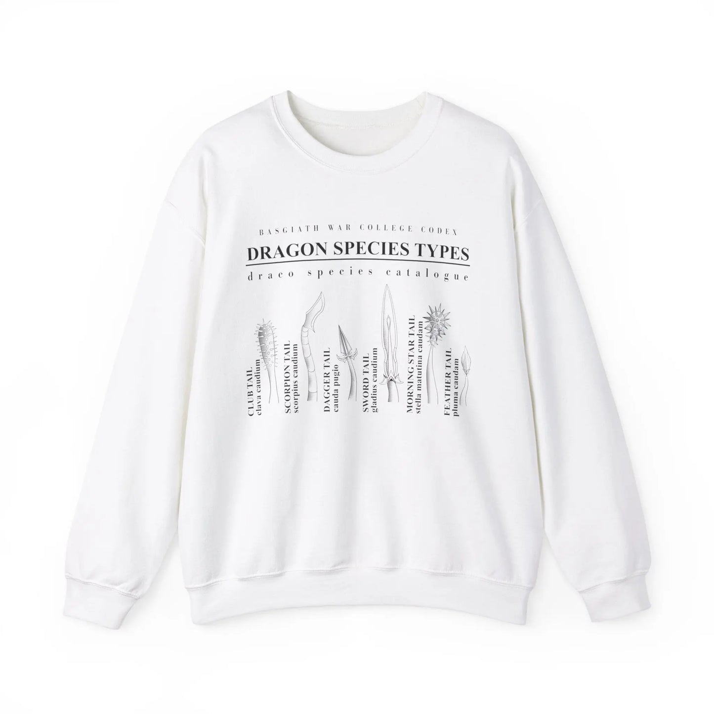 Fourth Wing Iron Flame Basgiath War College Codex of Dragon Species Sweatshirt | Inspired by Rebecca Yarros Printify