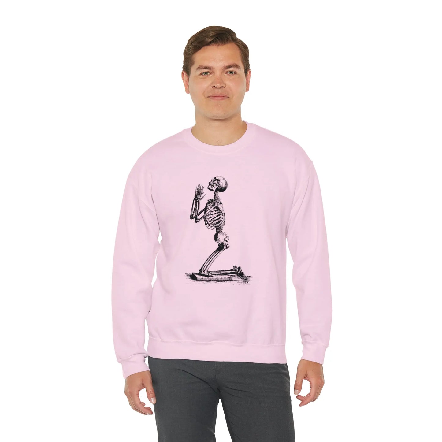 Praying Skeleton Sweatshirt Printify