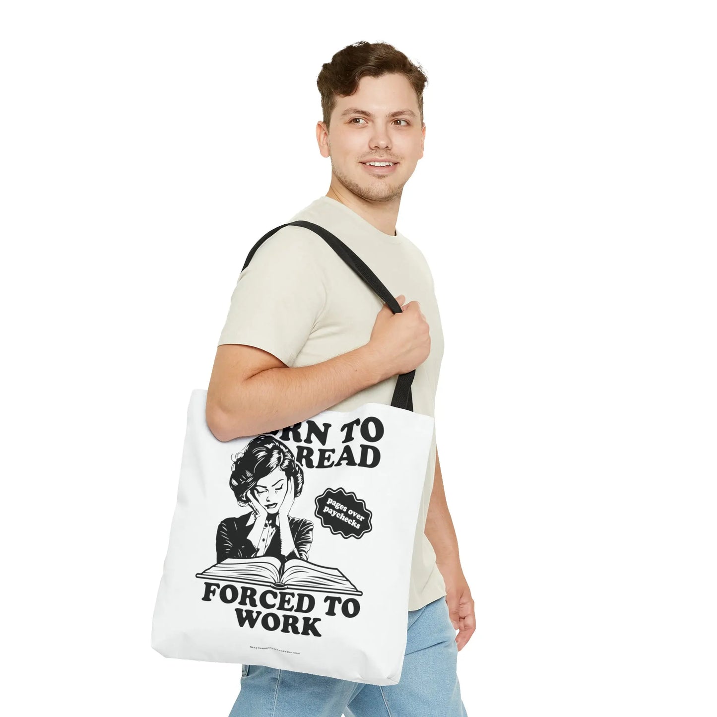 Born To Read Forced to Work Retro Tote Spicy Smut Tote Bookish Gift Dark Romantasy Reader Morally Grey Club Fiction Character Book Lover Mothers Day Gift Book Club Book Worm