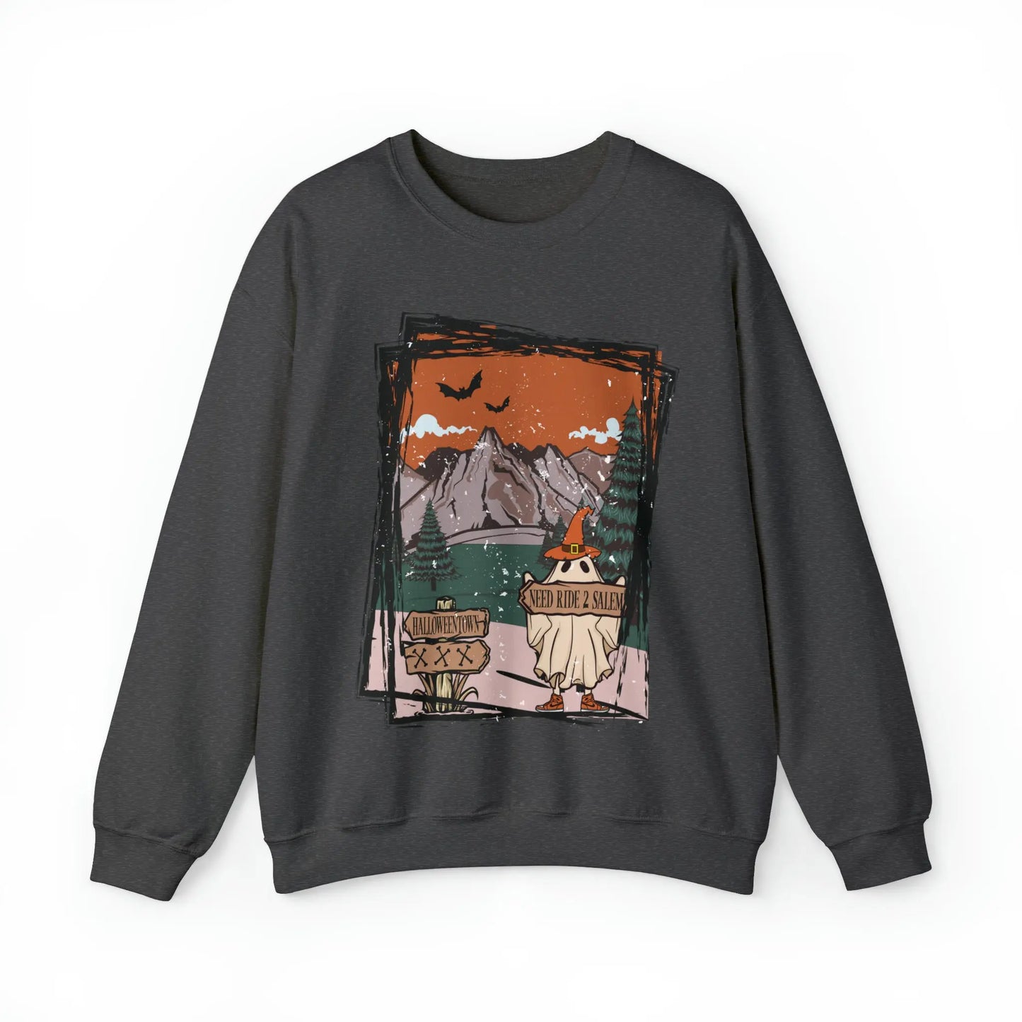 Halloween Hitchhiking Ghost Boho Distressed Printify