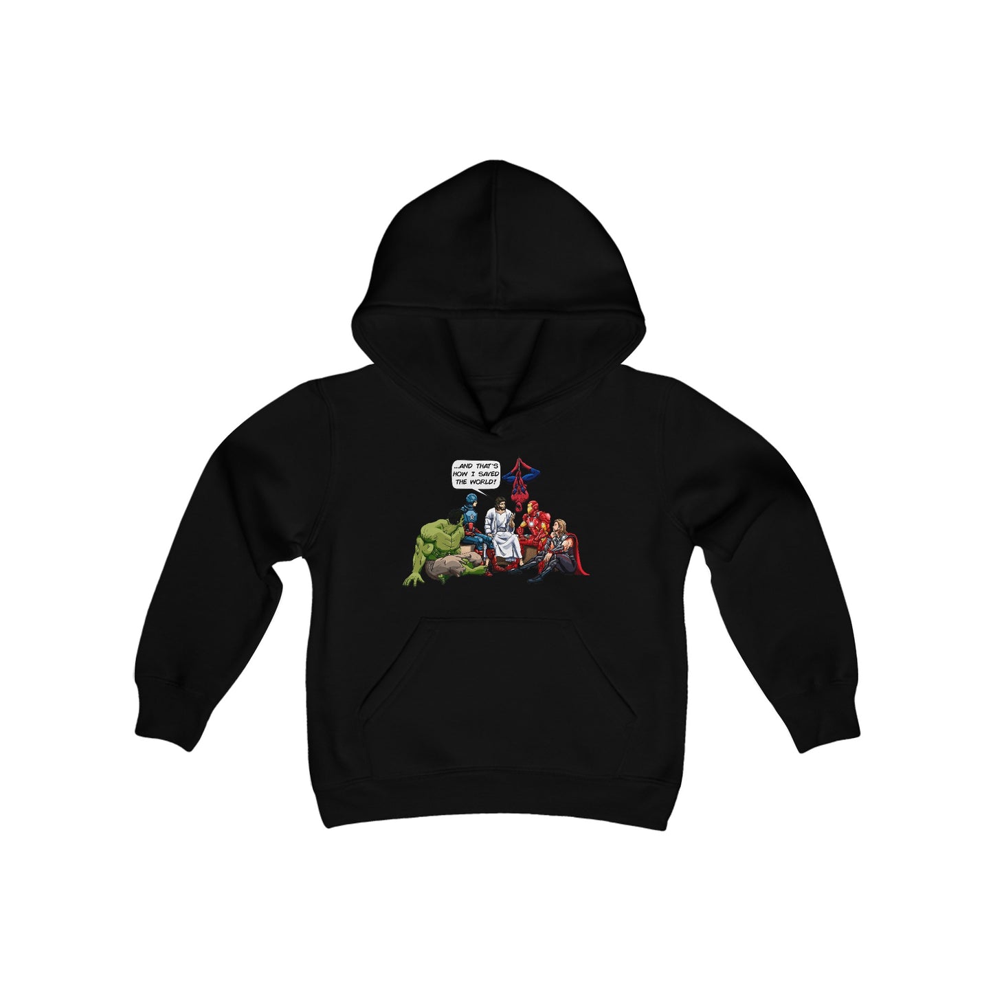 That's How I Saved The World Jesus Superheroes Funny Christian Jesus Sweatshirt Kids Superhero Youth Heavy Blend Hooded Sweatshirt - Stay Tomorrow Needs You That's How I Saved The World Jesus Superheroes Funny Christian Jesus Sweatshirt Kids Superhero Youth Heavy Blend Hooded Sweatshirt