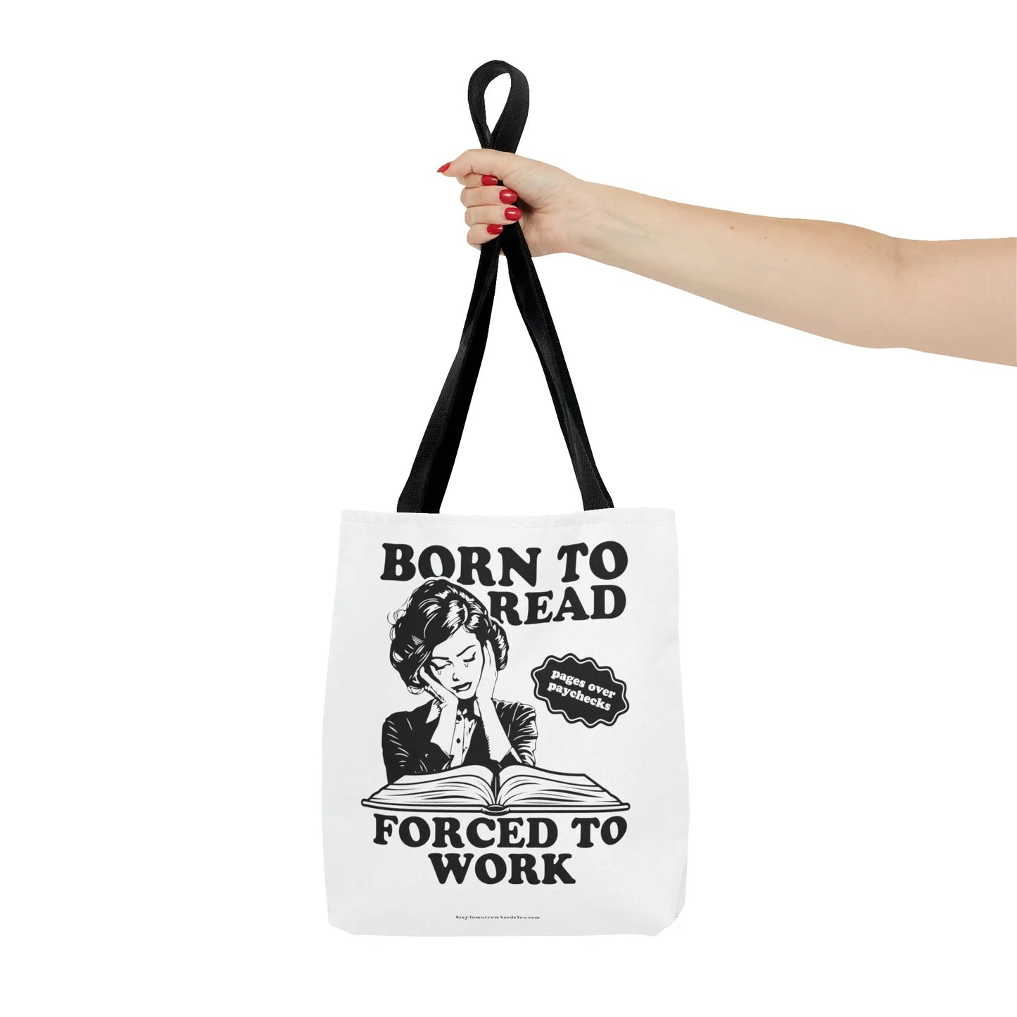 Born To Read Forced to Work Retro Tote Spicy Smut Tote Bookish Gift Dark Romantasy Reader Morally Grey Club Fiction Character Book Lover Mothers Day Gift Book Club Book Worm