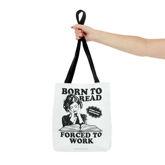 Born To Read Forced to Work Retro Tote Spicy Smut Tote Bookish Gift Dark Romantasy Reader Morally Grey Club Fiction Character Book Lover Mothers Day Gift Book Club Book Worm