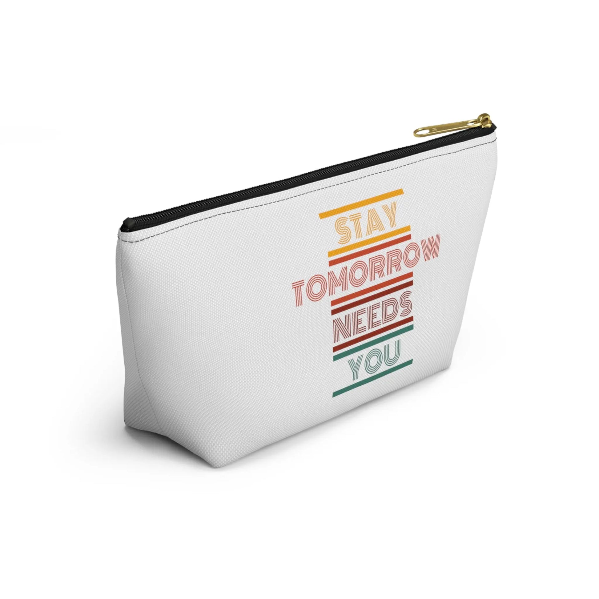 Stay, tomorrow needs you retro makeup Bag accessory Pouch w T-bottom - papercraneco