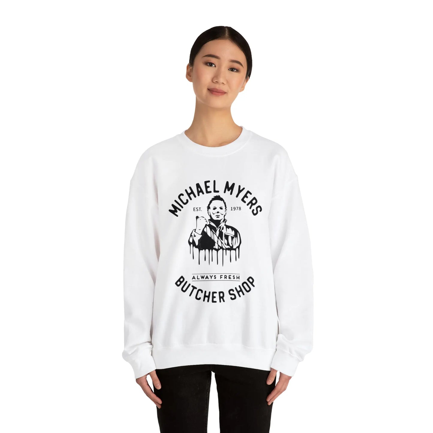 Halloween Michael Myers Butcher Shop Sweatshirt Printify