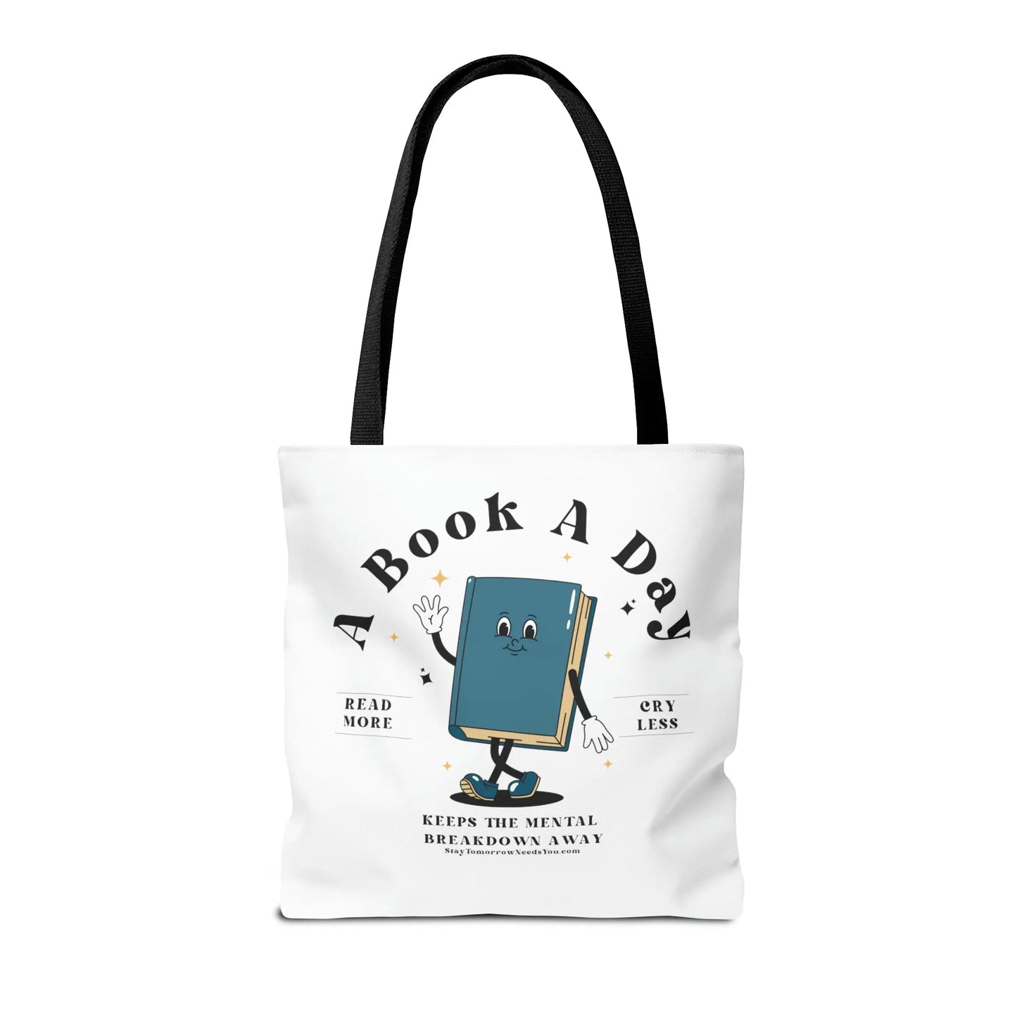 Bookish Mental Health Tote | Book A Day Retro Tote Read More Book Lover Bookworm BookTok Romance Reader Book Addict Romantasy BibliophileO