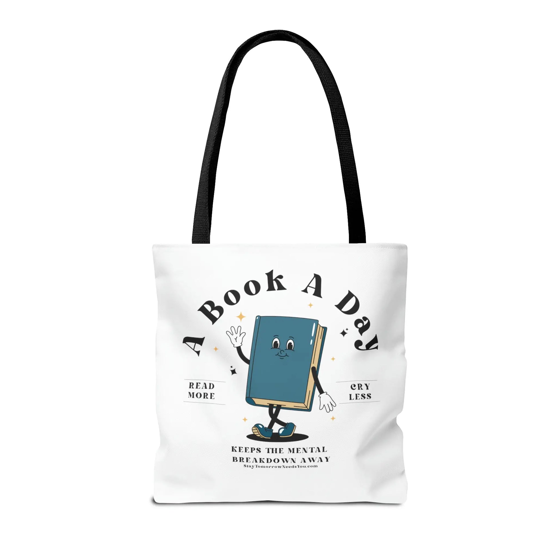 Bookish Mental Health Tote | Book A Day Retro Tote Read More Book Lover Bookworm BookTok Romance Reader Book Addict Romantasy BibliophileO