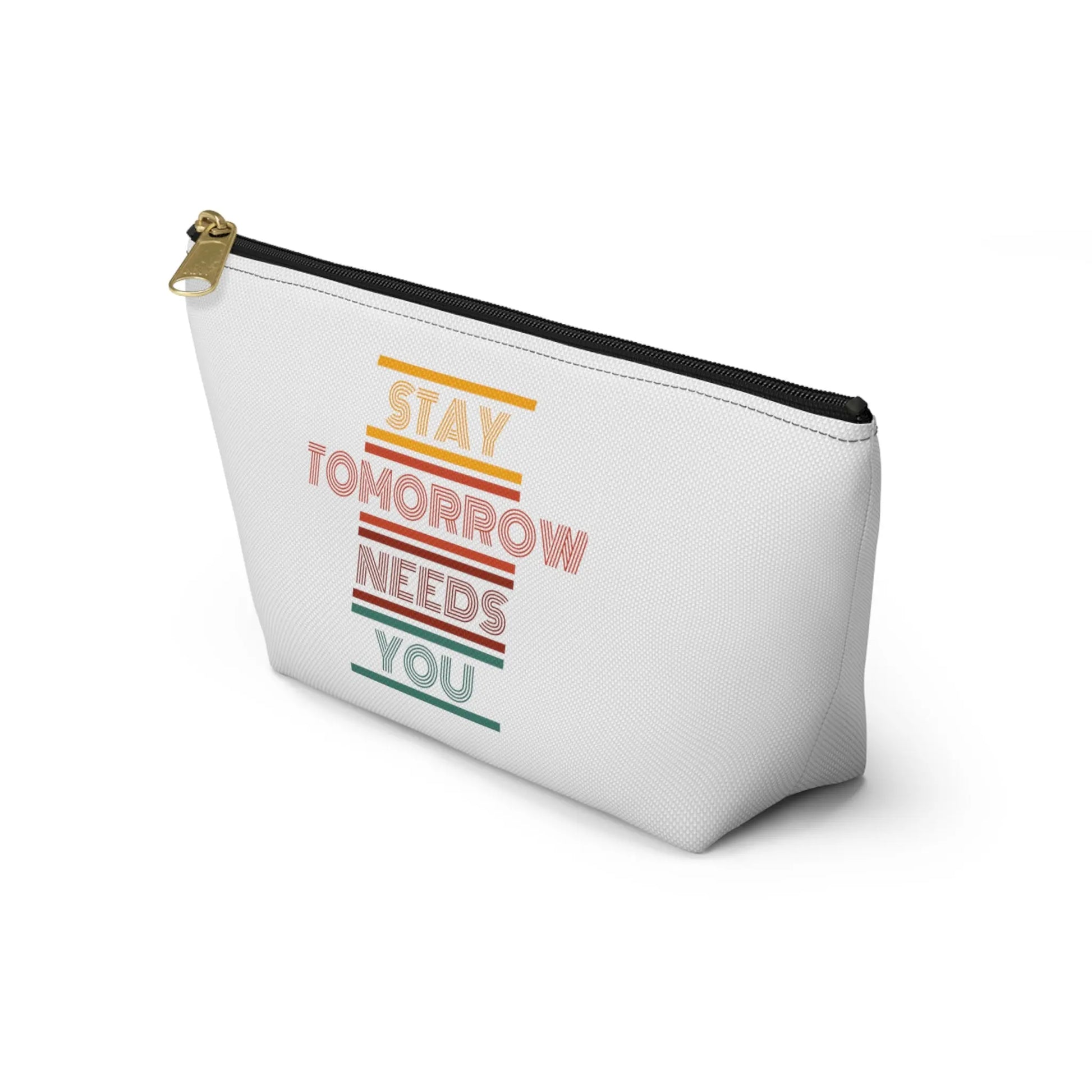 Stay, tomorrow needs you retro makeup Bag accessory Pouch w T-bottom - papercraneco