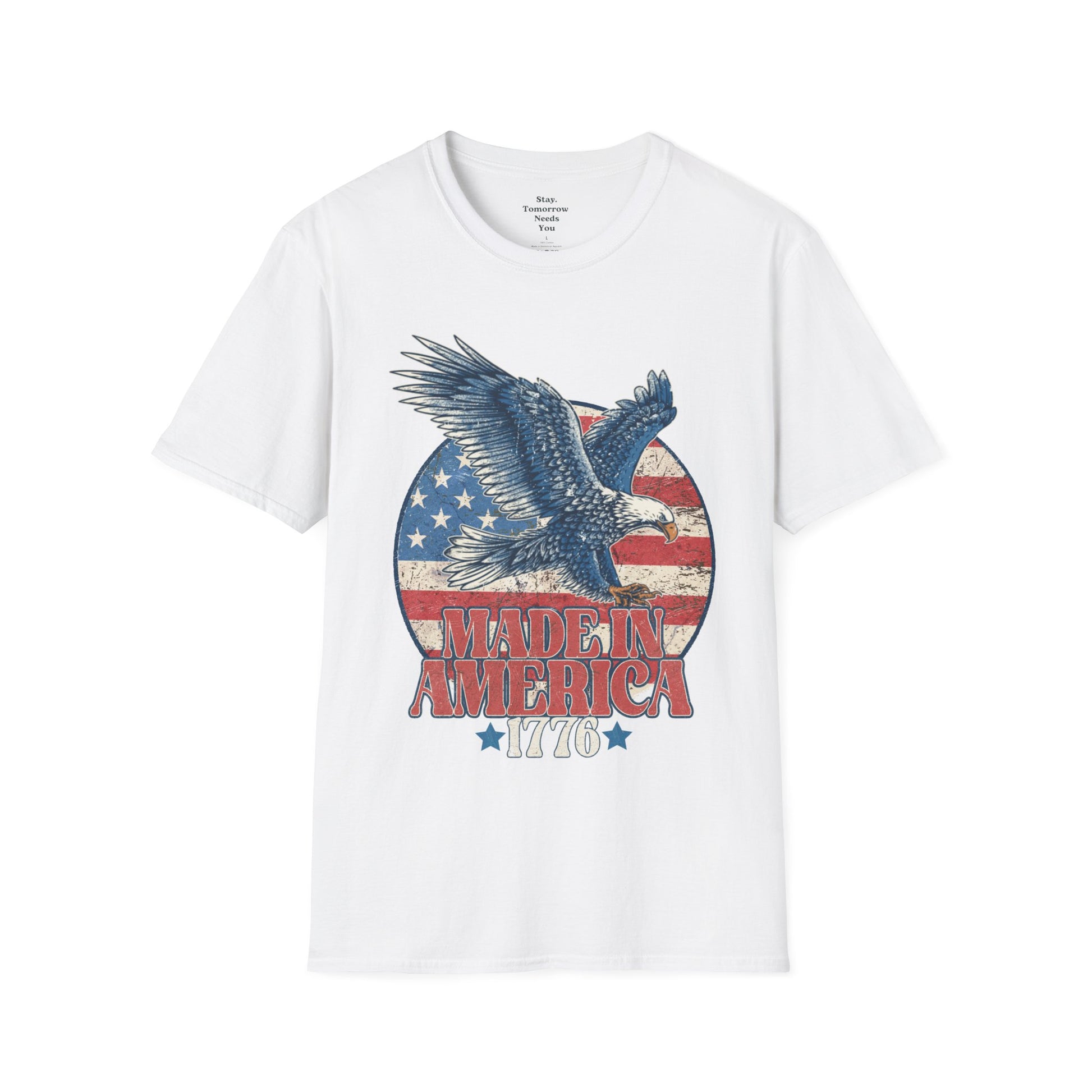 Retro 4th of July T shirt 2024 Distressed American Flag Eagle 1776 Made in America Vintage Patriotic America Freedom Fourth of July Independence Day T shirt - Stay Tomorrow Needs You Retro 4th of July T shirt 2024 Distressed American Flag Eagle 1776 Made in America Vintage Patriotic America Freedom Fourth of July Independence Day T shirt
