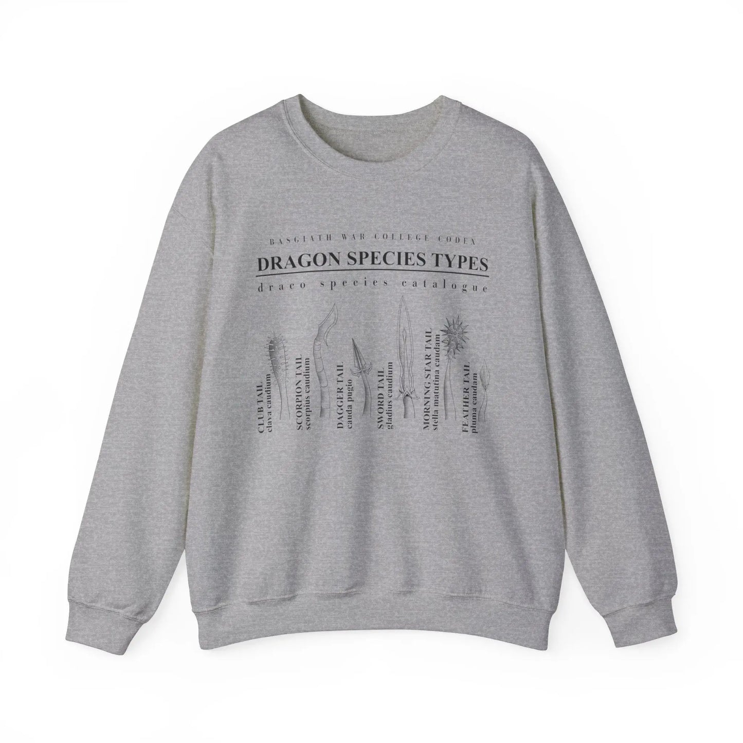 Fourth Wing Iron Flame Basgiath War College Codex of Dragon Species Sweatshirt | Inspired by Rebecca Yarros Printify
