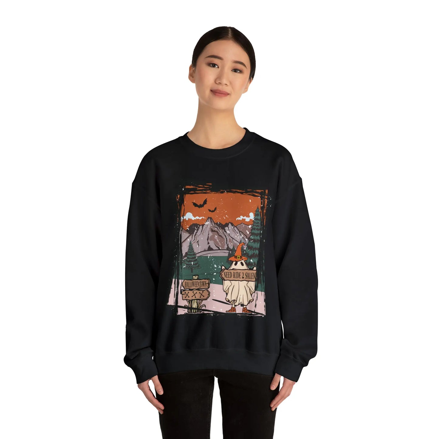 Halloween Hitchhiking Ghost Boho Distressed Printify
