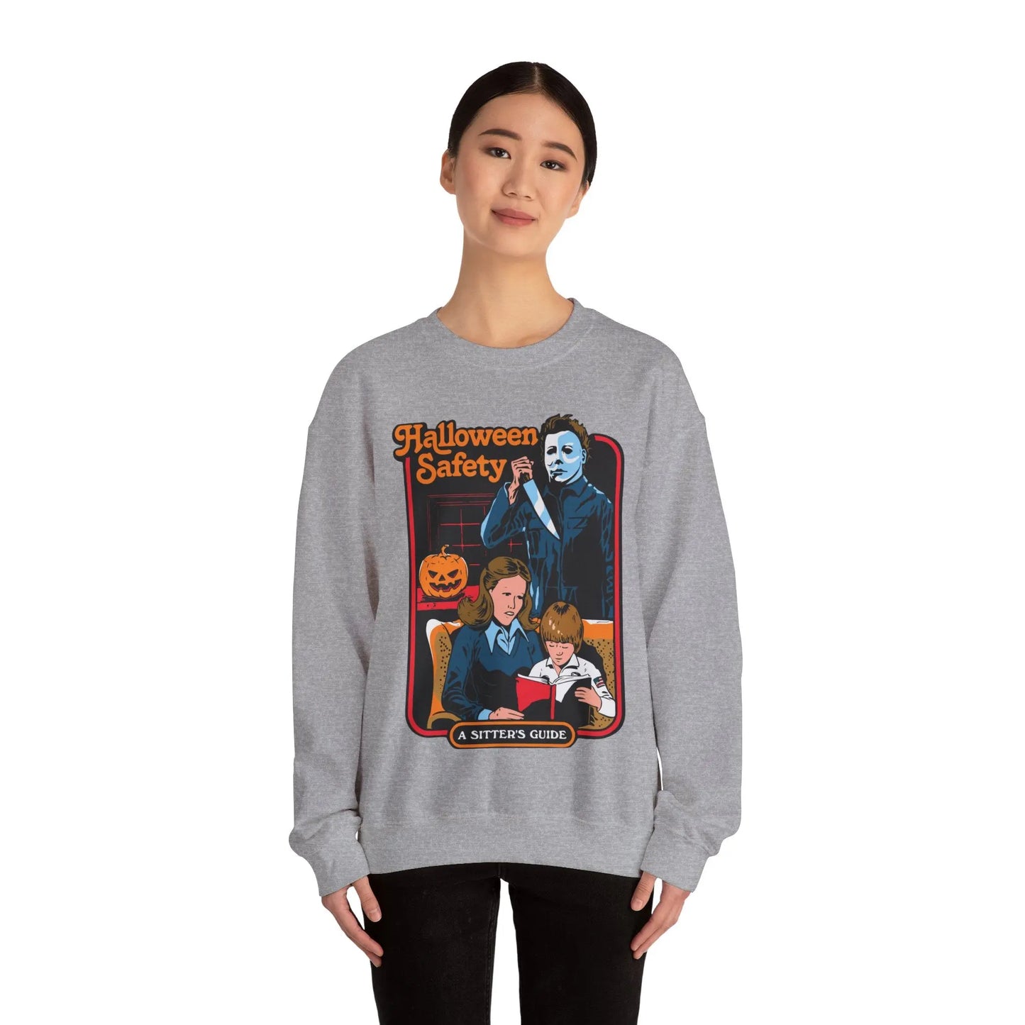 Michael Myers 'Halloween Safety Sitters Guide' Retro Sweatshirt Halloween 2024 Vintage