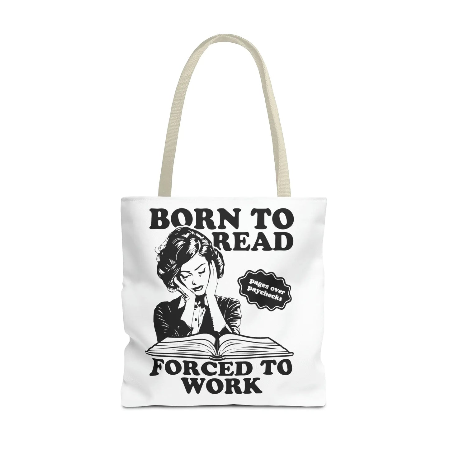 Born To Read Forced to Work Retro Tote Spicy Smut Tote Bookish Gift Dark Romantasy Reader Morally Grey Club Fiction Character Book Lover Mothers Day Gift Book Club Book Worm