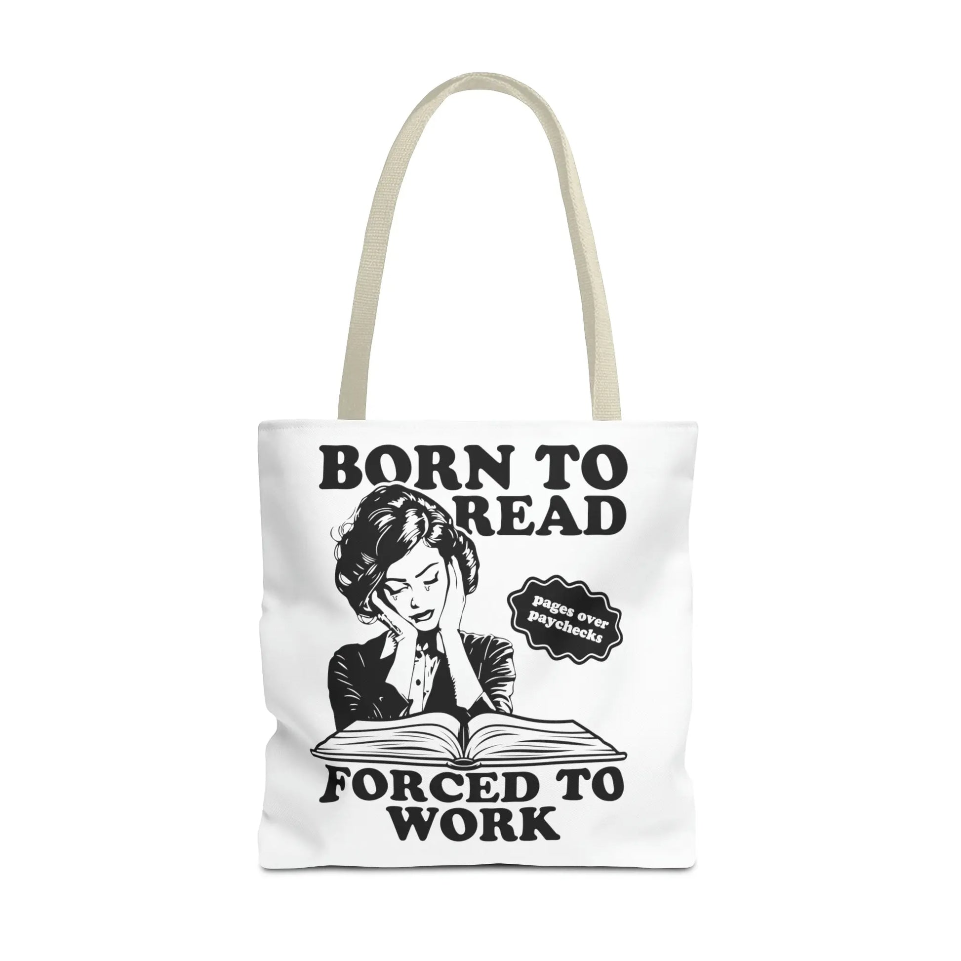 Born To Read Forced to Work Retro Tote Spicy Smut Tote Bookish Gift Dark Romantasy Reader Morally Grey Club Fiction Character Book Lover Mothers Day Gift Book Club Book Worm
