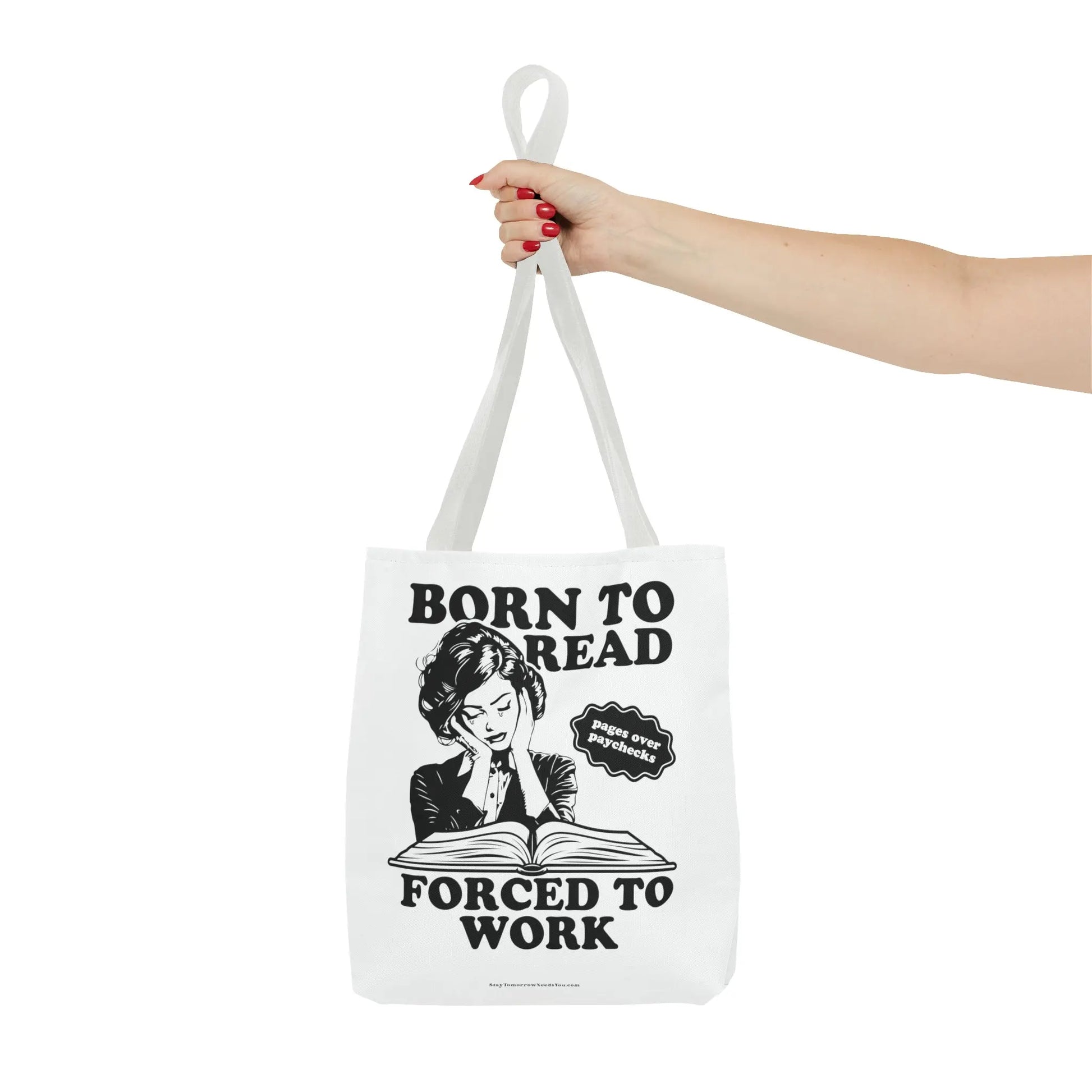 Born To Read Forced to Work Retro Tote Spicy Smut Tote Bookish Gift Dark Romantasy Reader Morally Grey Club Fiction Character Book Lover Mothers Day Gift Book Club Book Worm