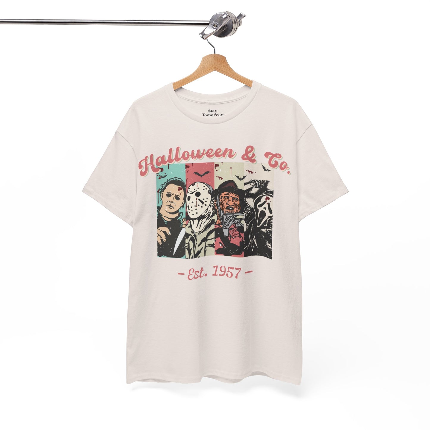 Spooky Season Halloween2024 Retro Boho Halloween Horror Movie Character T shirt - Michael Meyers, Jason Vorhees, Freddy Krueger, Ghost Face Scream Hoodie Halloween, Friday the 13th, Nightmare on Elm Street,