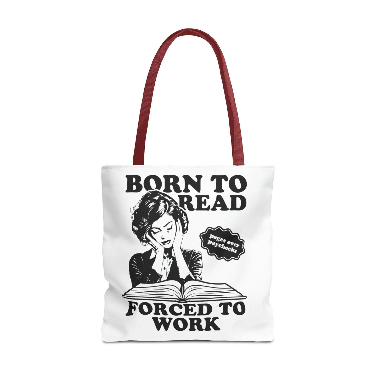 Born To Read Forced to Work Retro Tote Spicy Smut Tote Bookish Gift Dark Romantasy Reader Morally Grey Club Fiction Character Book Lover Mothers Day Gift Book Club Book Worm