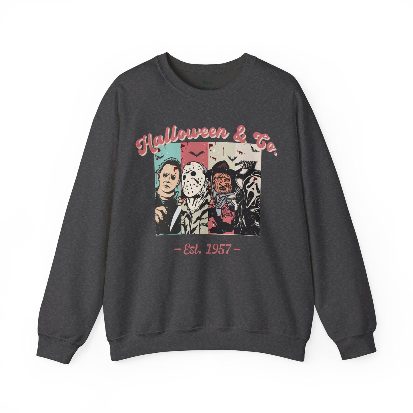 Retro Boho Spooky Season Halloween 2024 Horror Sweatshirt - Michael Meyers, Jason Vorhees, Freddy Krueger, Ghost Face Scream Hoodie Halloween, Friday the 13th, Nightmare on Elm Street, 2024