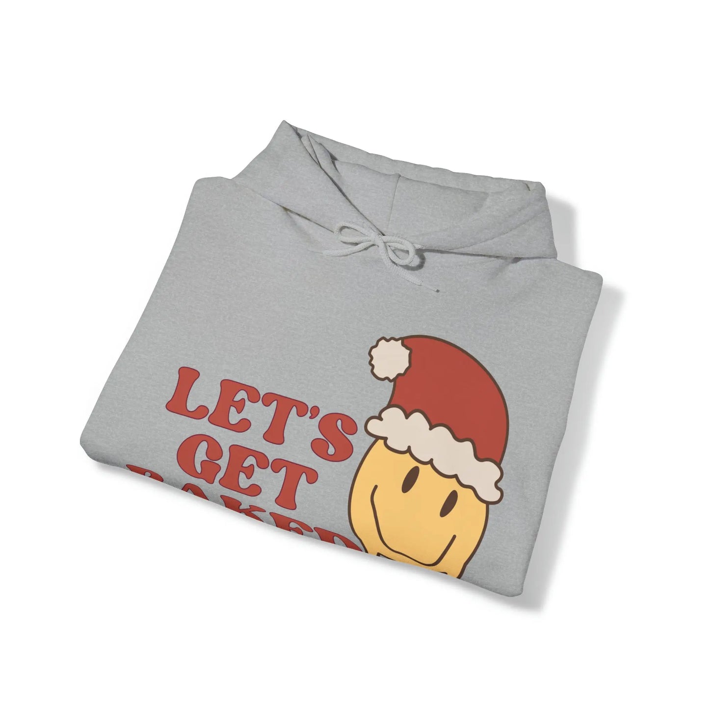 Let’s Get Baked Retro Smiley Hooded Sweatshirt Printify