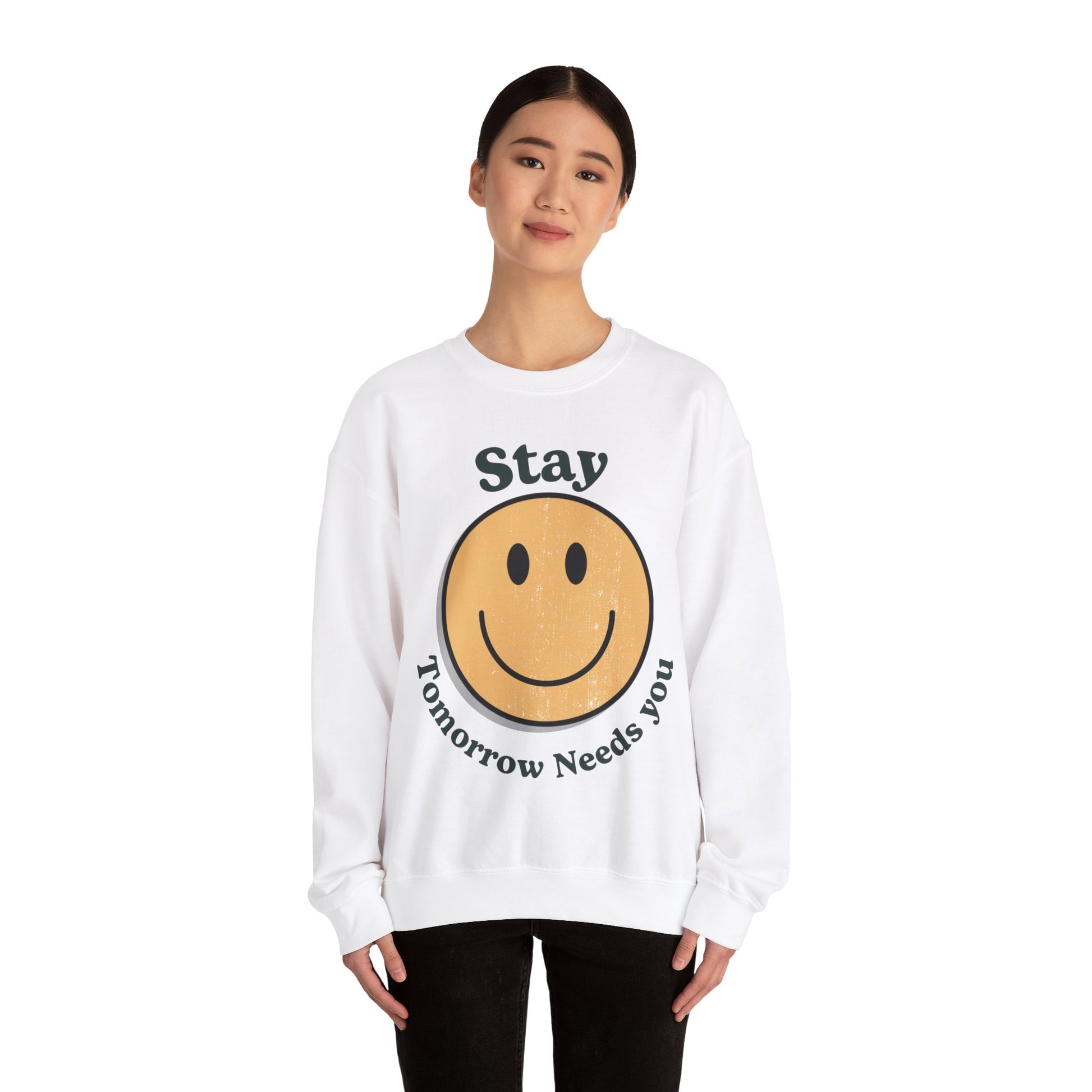 Retro Smiley Stay Tomorrow Needs You Suicide Prevention Sweatshirt Mental Health Awareness Gift Veterans Support Military Gift Christmas