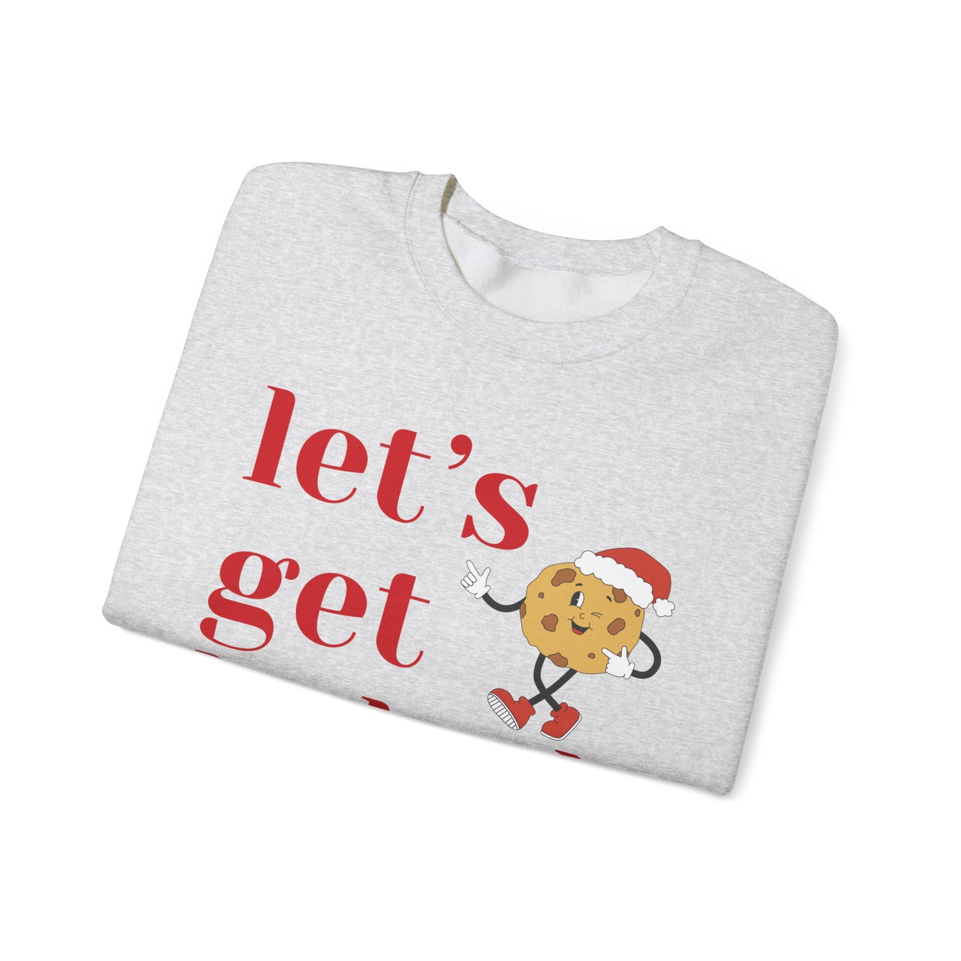 Funny Christmas 2024 Let's Get Baked Holiday Sweatshirt Retro Cookie