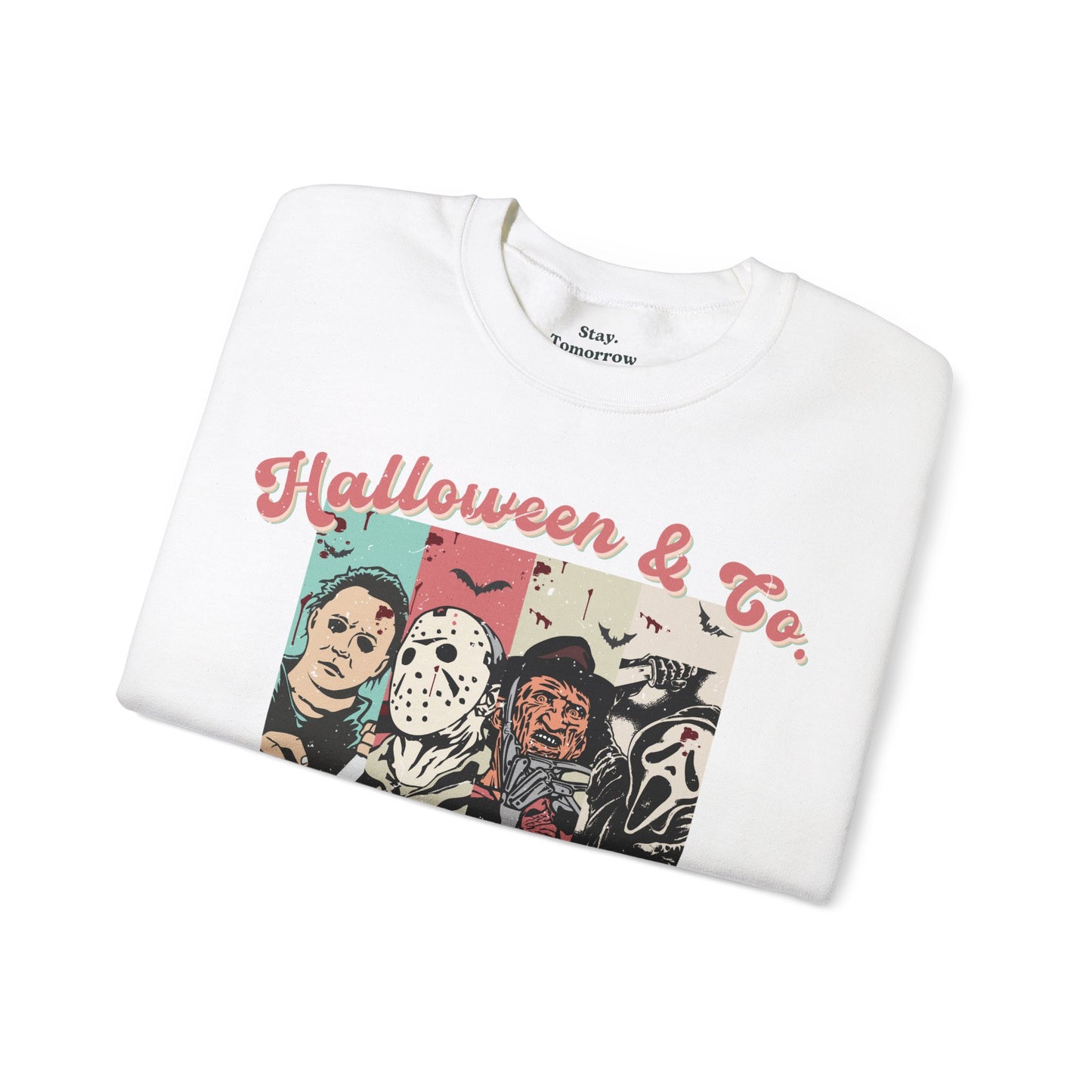 Retro Boho Spooky Season Halloween 2024 Horror Sweatshirt - Michael Meyers, Jason Vorhees, Freddy Krueger, Ghost Face Scream Hoodie Halloween, Friday the 13th, Nightmare on Elm Street, 2024