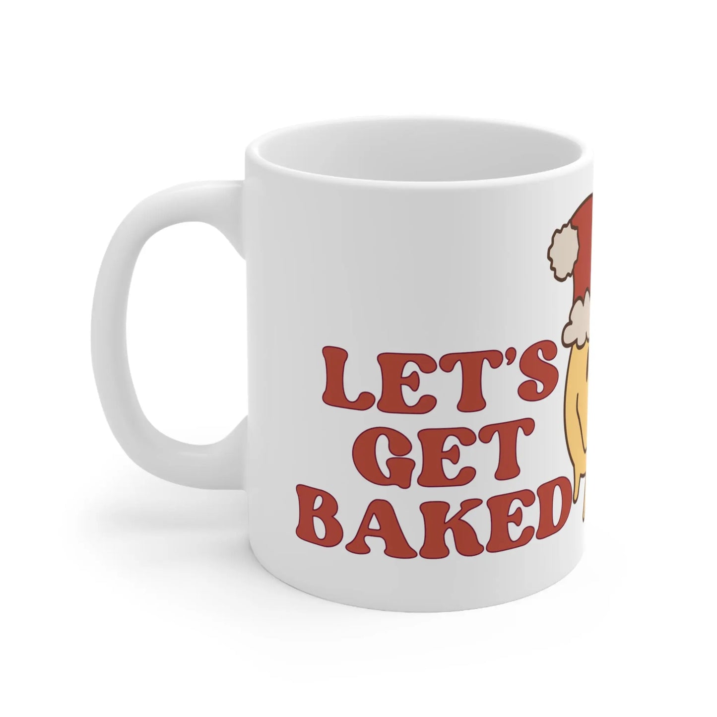 Let’s Get Baked Retro Smiley Ceramic Mug 11oz Printify