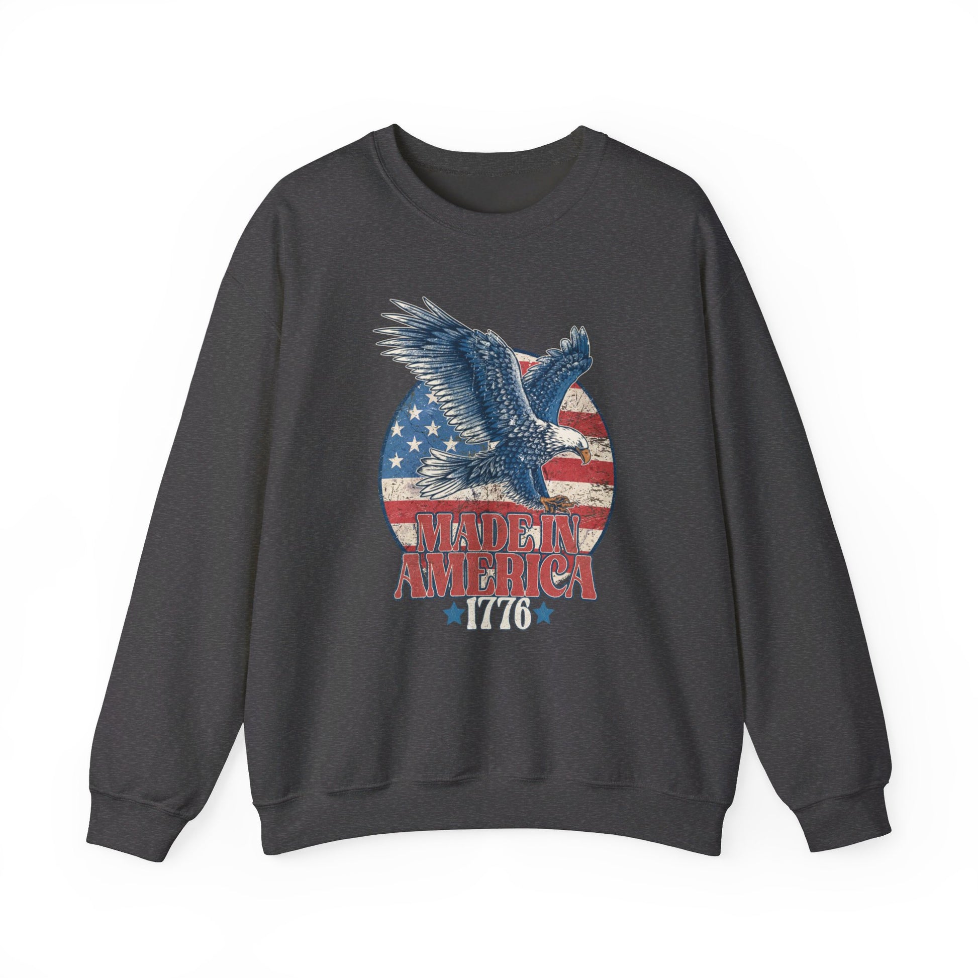 Retro Distressed American Flag Eagle 1776 Made in America Vintage Patriotic America Freedom American Pride Sweatshirt Christmas Gift Military Veteran Gift