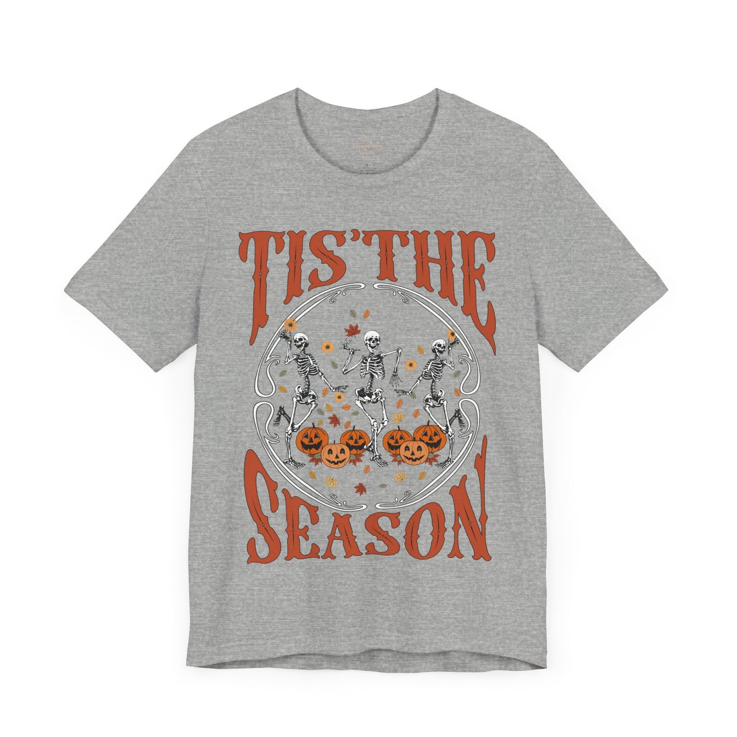 Halloween 2024 Spooky Season Tis the Season Halloween Pumpkin and Skeletons T-Shirt Fall Autumn