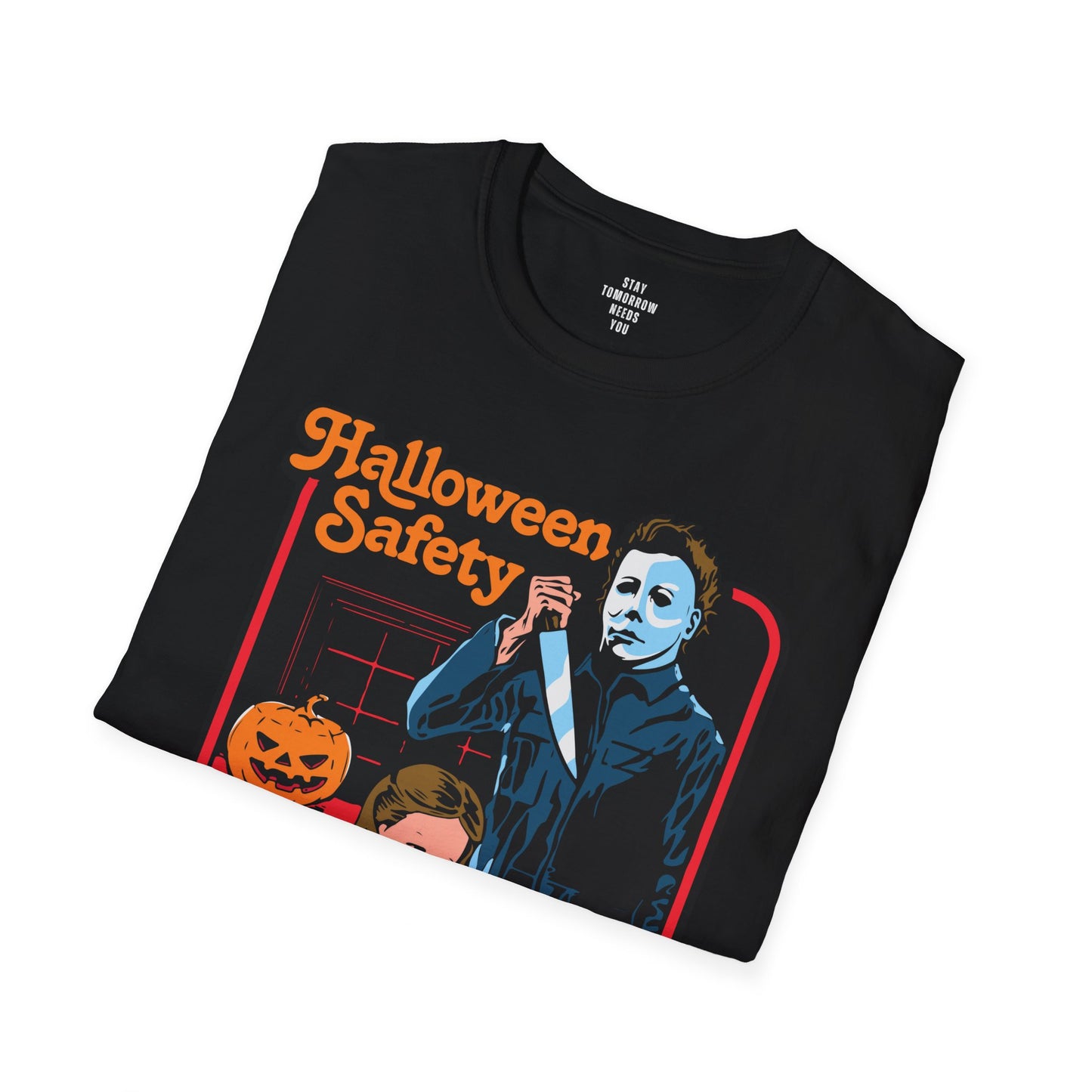 Halloween 2024 Spooky Season Michael Myers Inspired 'Halloween Safety Sitters Guide' Retro T Shirt