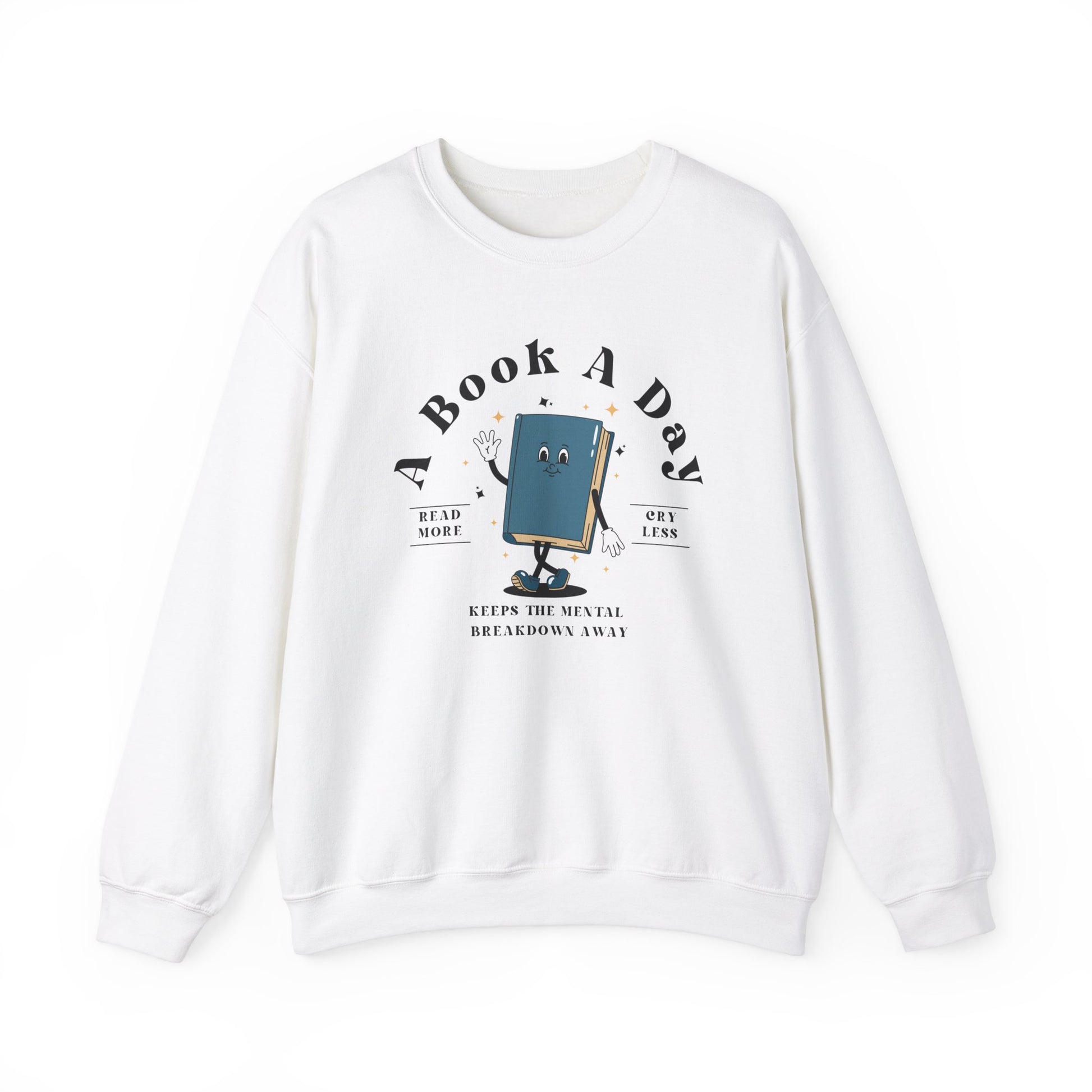 Bookish Sweatshirt Book A Day Retro Sweatshirt Read More Book Lover Bookworm BookTok Addict Romantasy Bibliophile