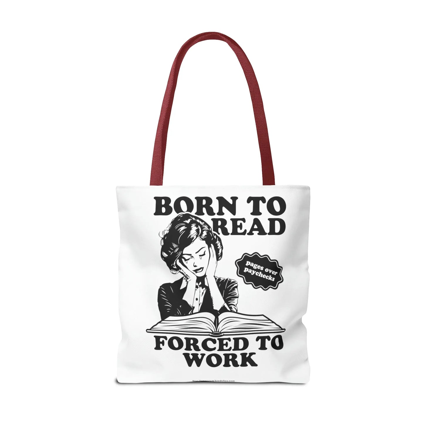 Born To Read Forced to Work Retro Tote Spicy Smut Tote Bookish Gift Dark Romantasy Reader Morally Grey Club Fiction Character Book Lover Mothers Day Gift Book Club Book Worm