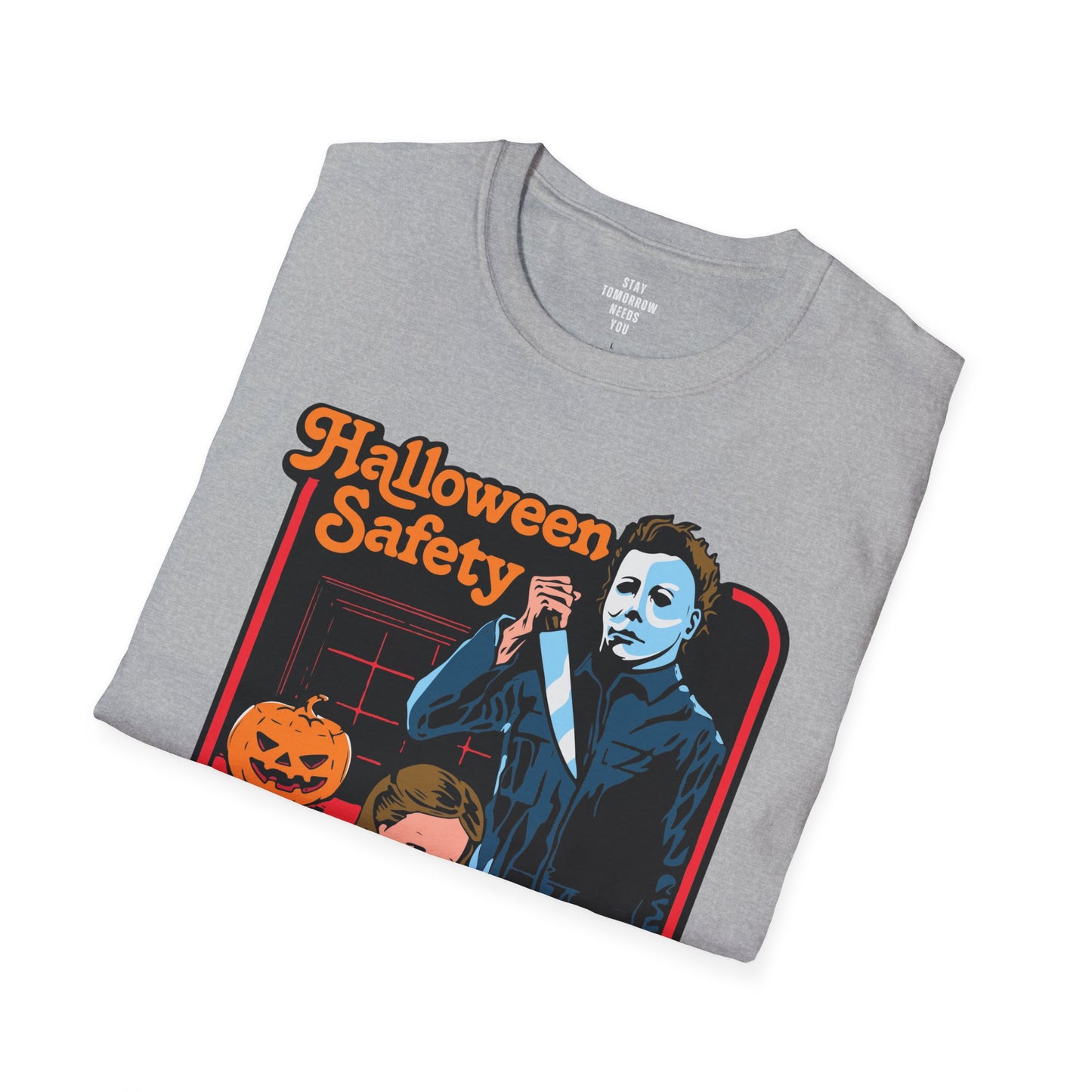 Halloween 2024 Spooky Season Michael Myers Inspired 'Halloween Safety Sitters Guide' Retro T Shirt