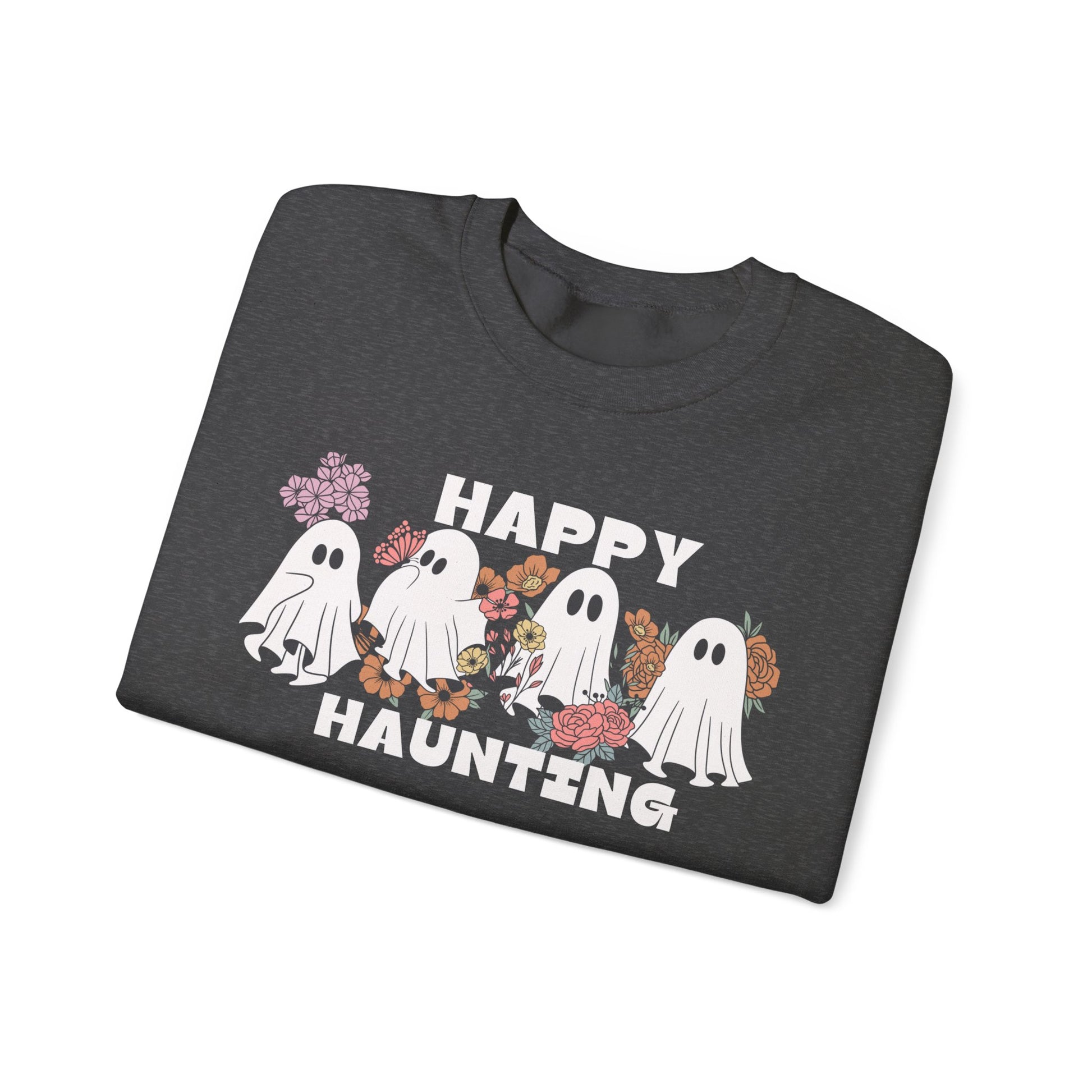 Vintage Boho Ghosts Halloween 2024 Spooky Season Fall Happy Haunting Flowers Cute