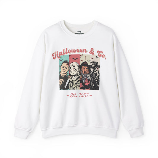 Retro Boho Spooky Season Halloween 2024 Horror Sweatshirt - Michael Meyers, Jason Vorhees, Freddy Krueger, Ghost Face Scream Hoodie Halloween, Friday the 13th, Nightmare on Elm Street, 2024