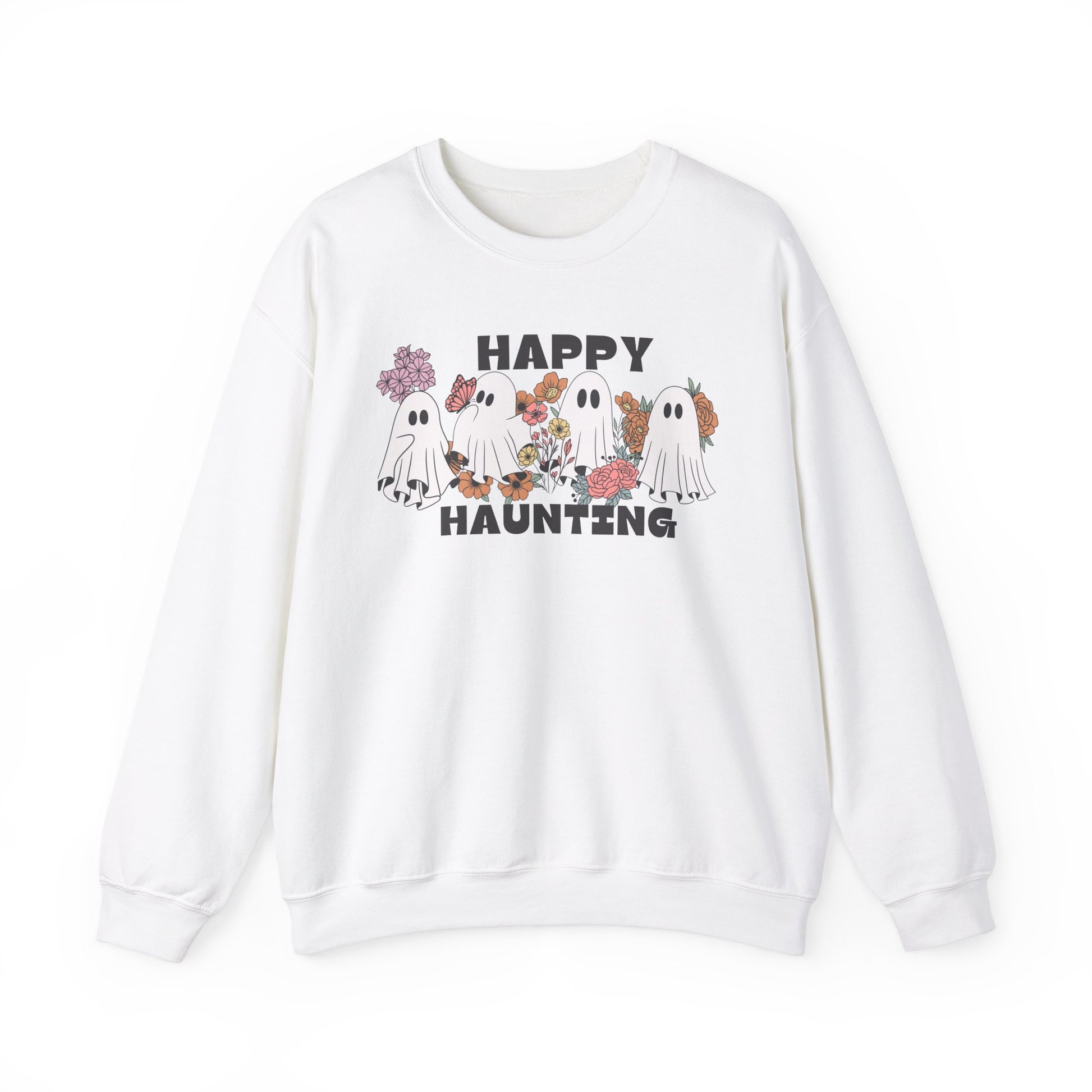 Vintage Boho Ghosts Halloween 2024 Spooky Season Fall Happy Haunting Flowers Cute